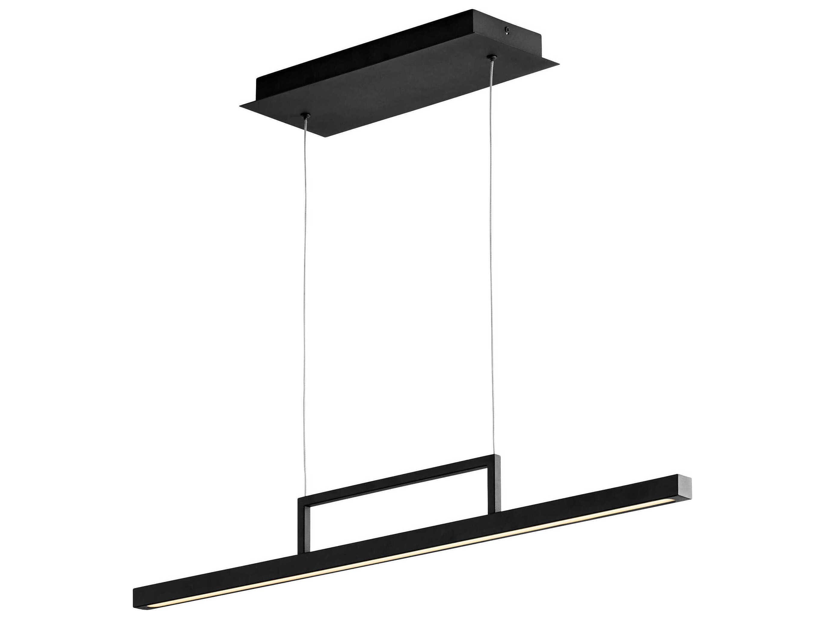 Oxygen by Quorum Stylus 1-Light Black Linear Island Pendant