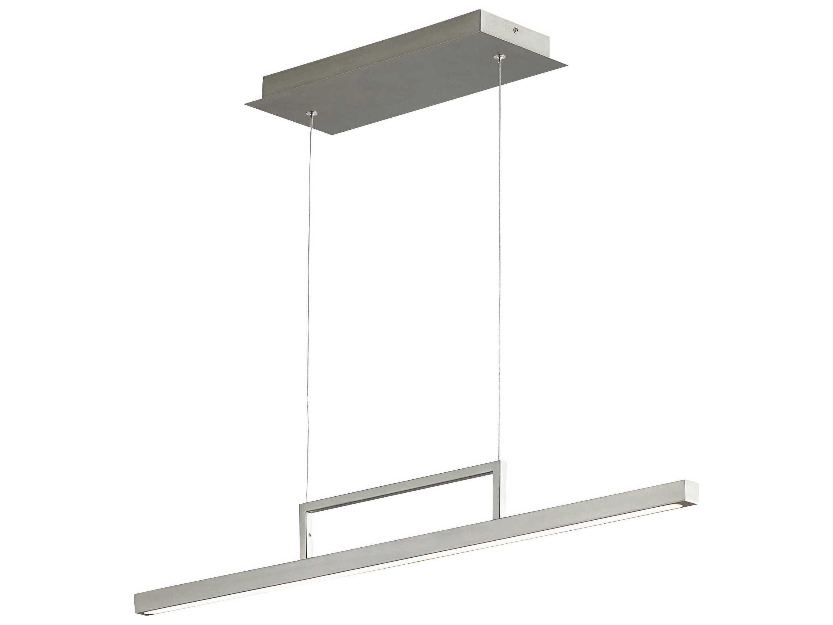 Oxygen by Quorum Stylus 1-Light Satin Nickel Linear Island Pendant