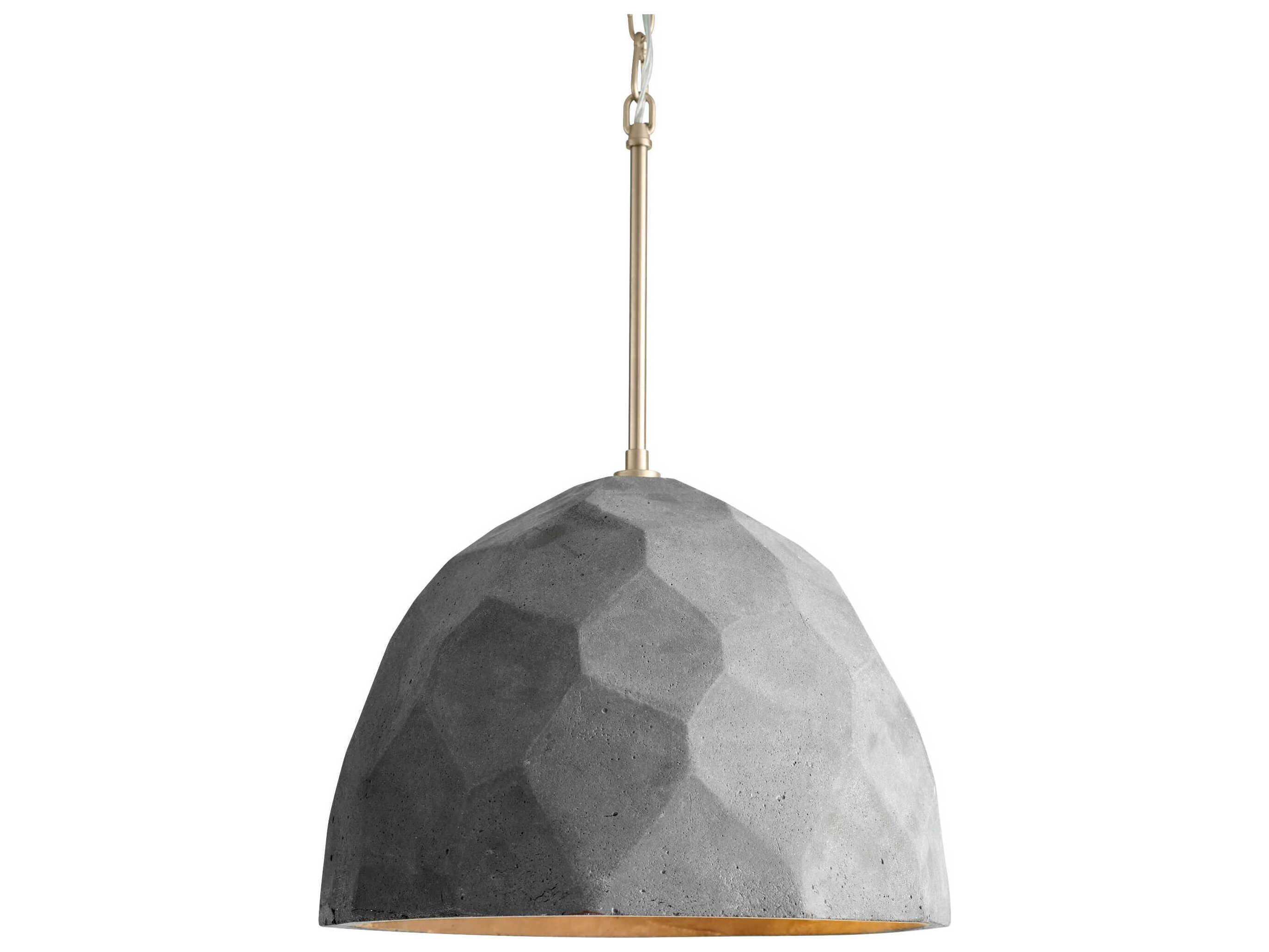 Oxygen by Quorum Maria 1-Light Aged Brass Dark Gray Pendant