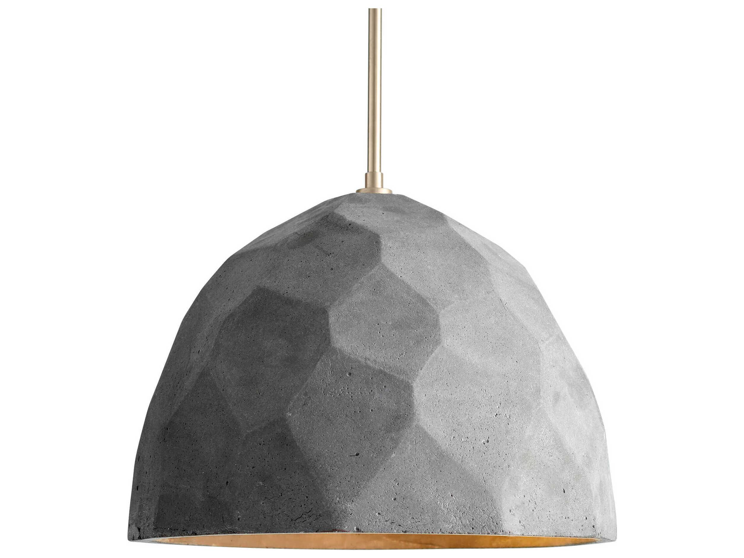 Oxygen by Quorum Maria 1-Light Aged Brass Dark Gray Pendant