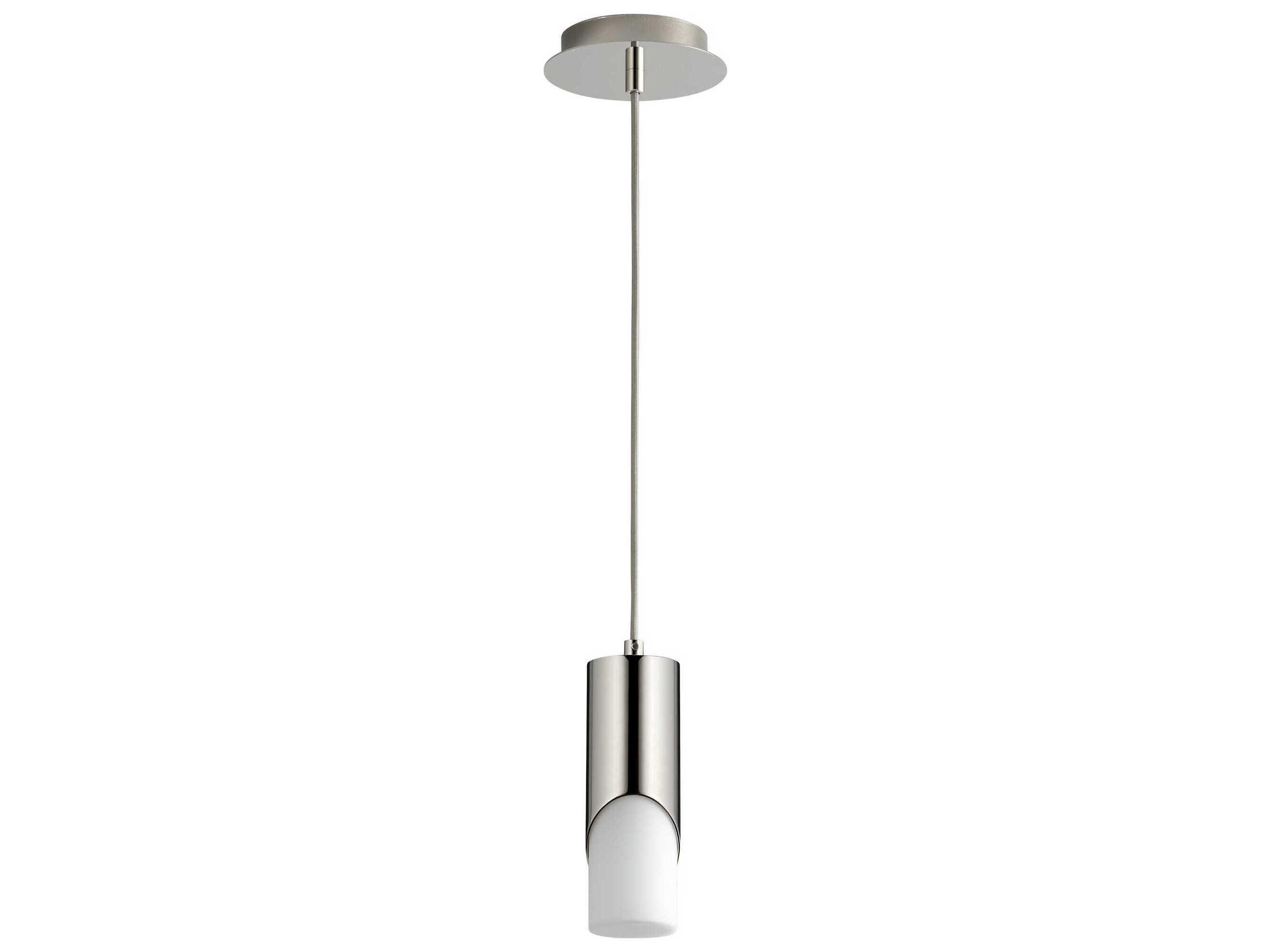 Oxygen by Quorum Ellipse 1-Light Polished Nickel Cylinder Mini Pendant