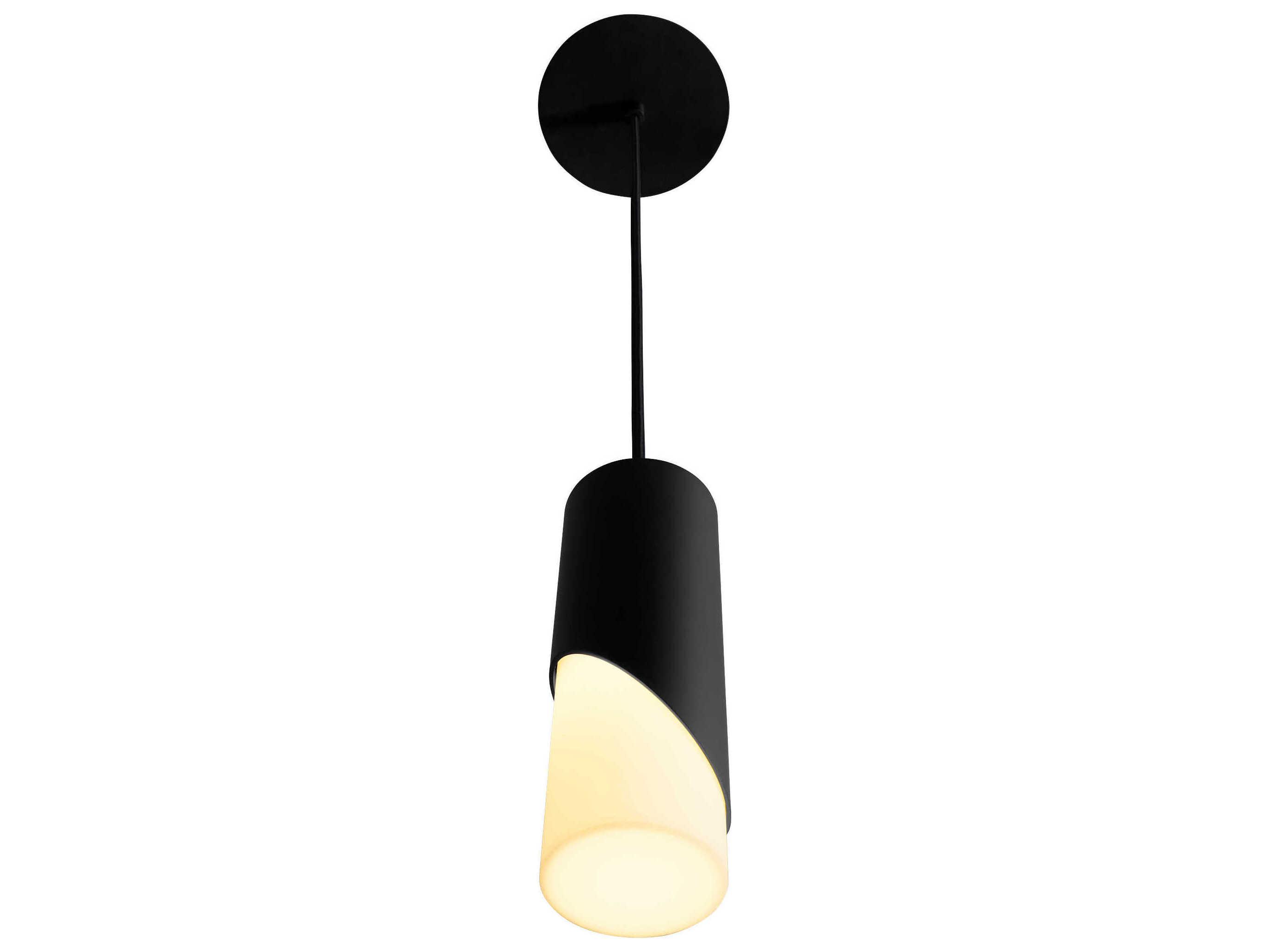 Oxygen by Quorum Ellipse 1-Light Black Cylinder Mini Pendant