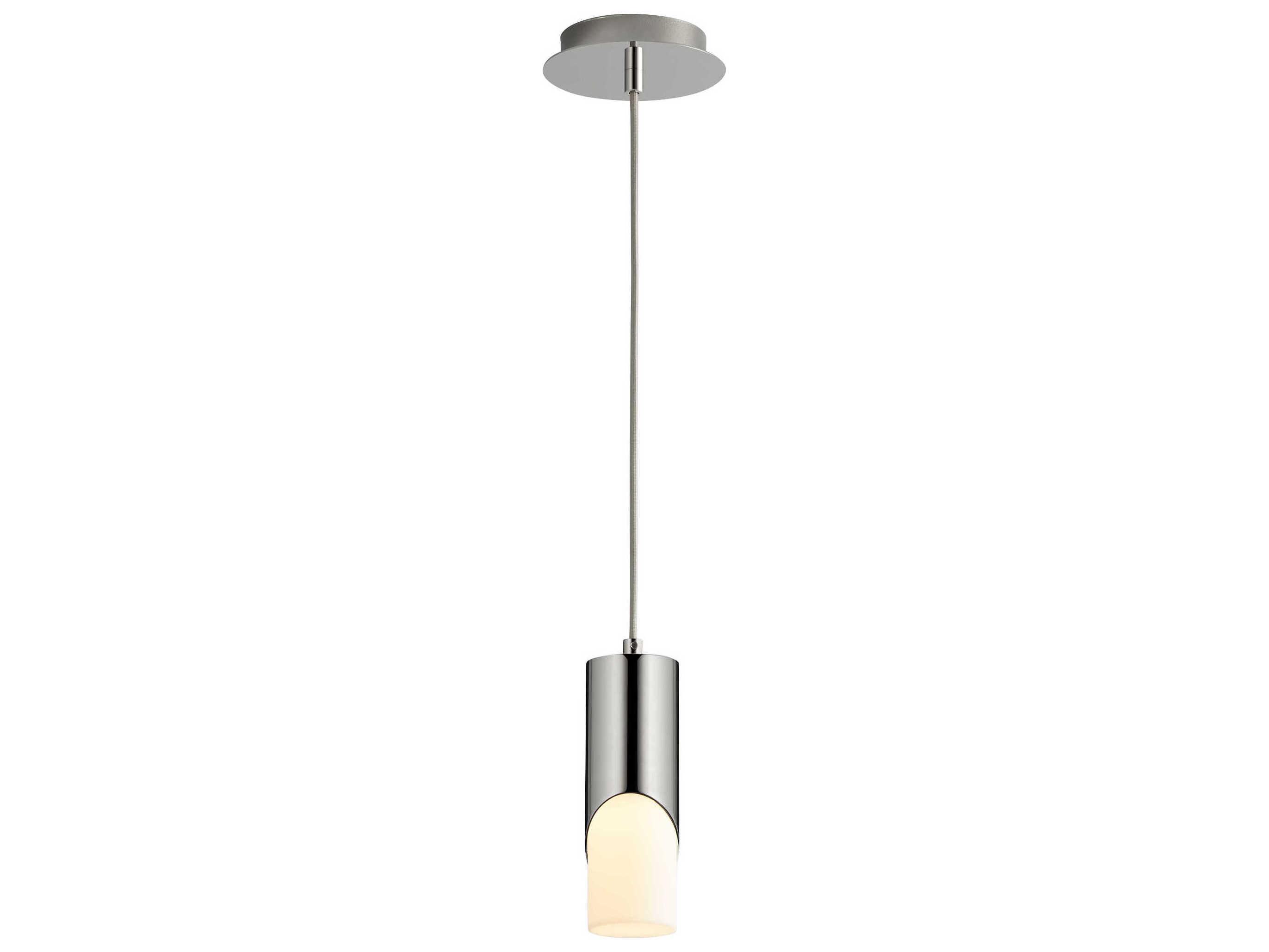 Oxygen by Quorum Ellipse 1-Light Polished Nickel Cylinder Mini Pendant
