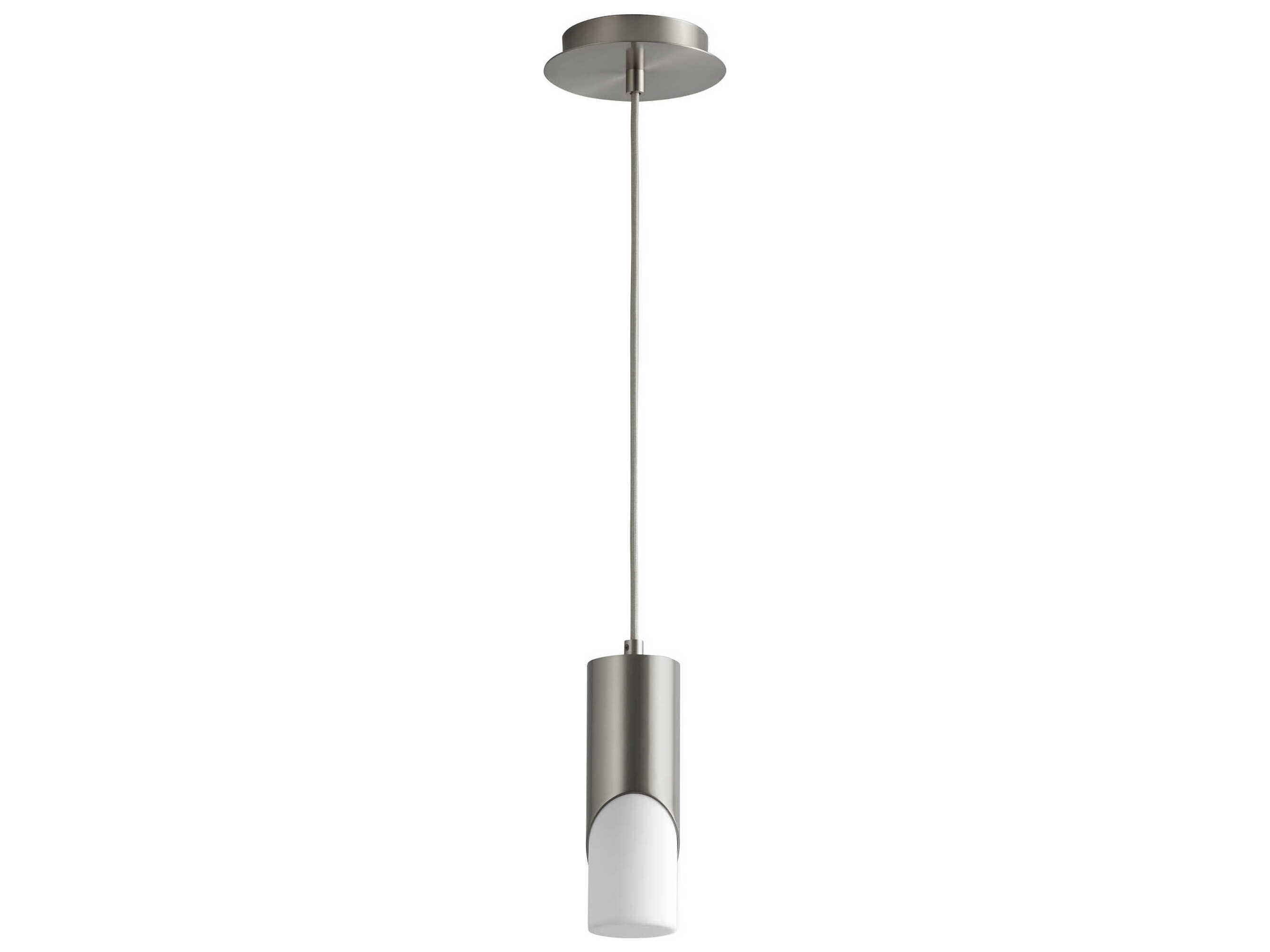 Oxygen by Quorum Ellipse 1-Light Satin Nickel Cylinder Mini Pendant