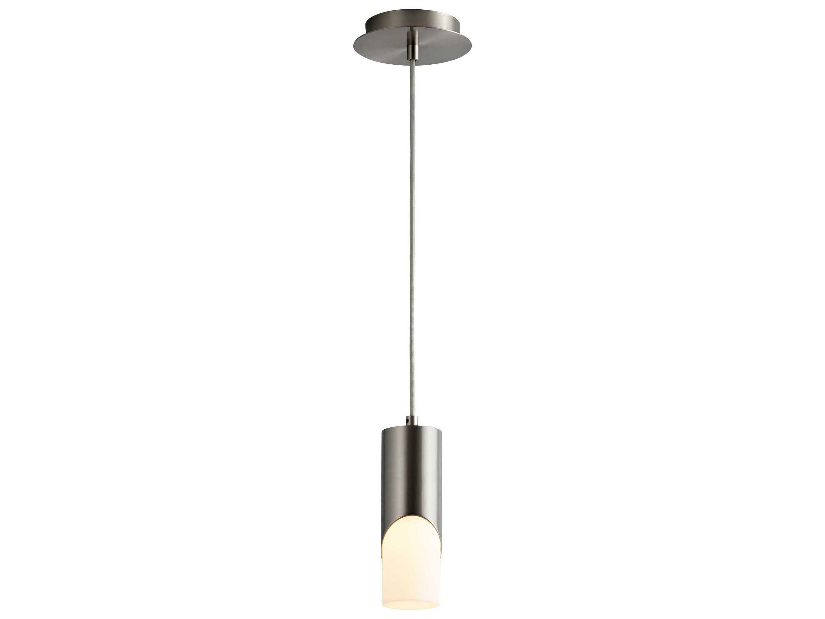 Oxygen by Quorum Ellipse 1-Light Satin Nickel Cylinder Mini Pendant