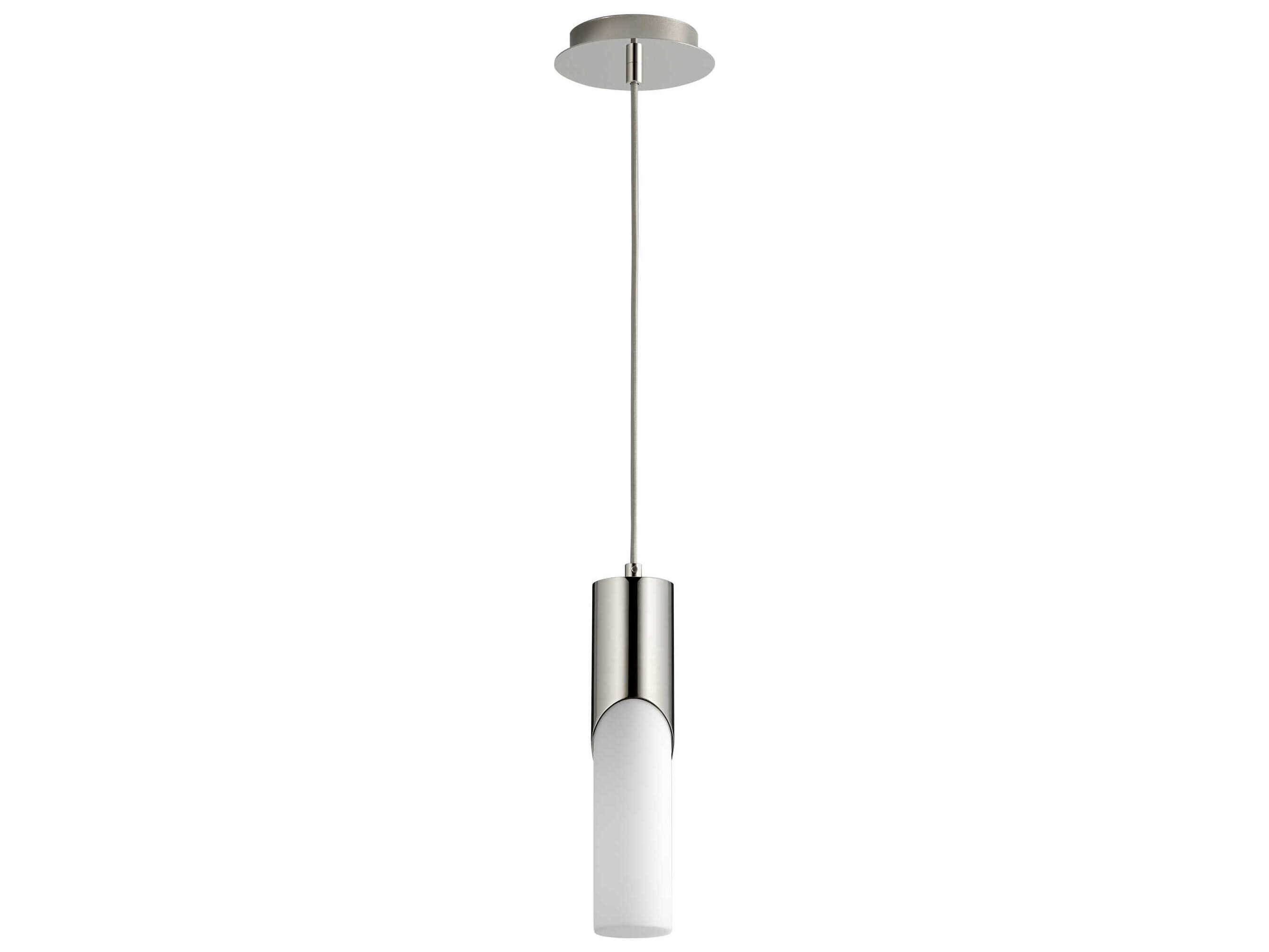 Oxygen by Quorum Ellipse 1-Light Polished Nickel Cylinder Mini Pendant