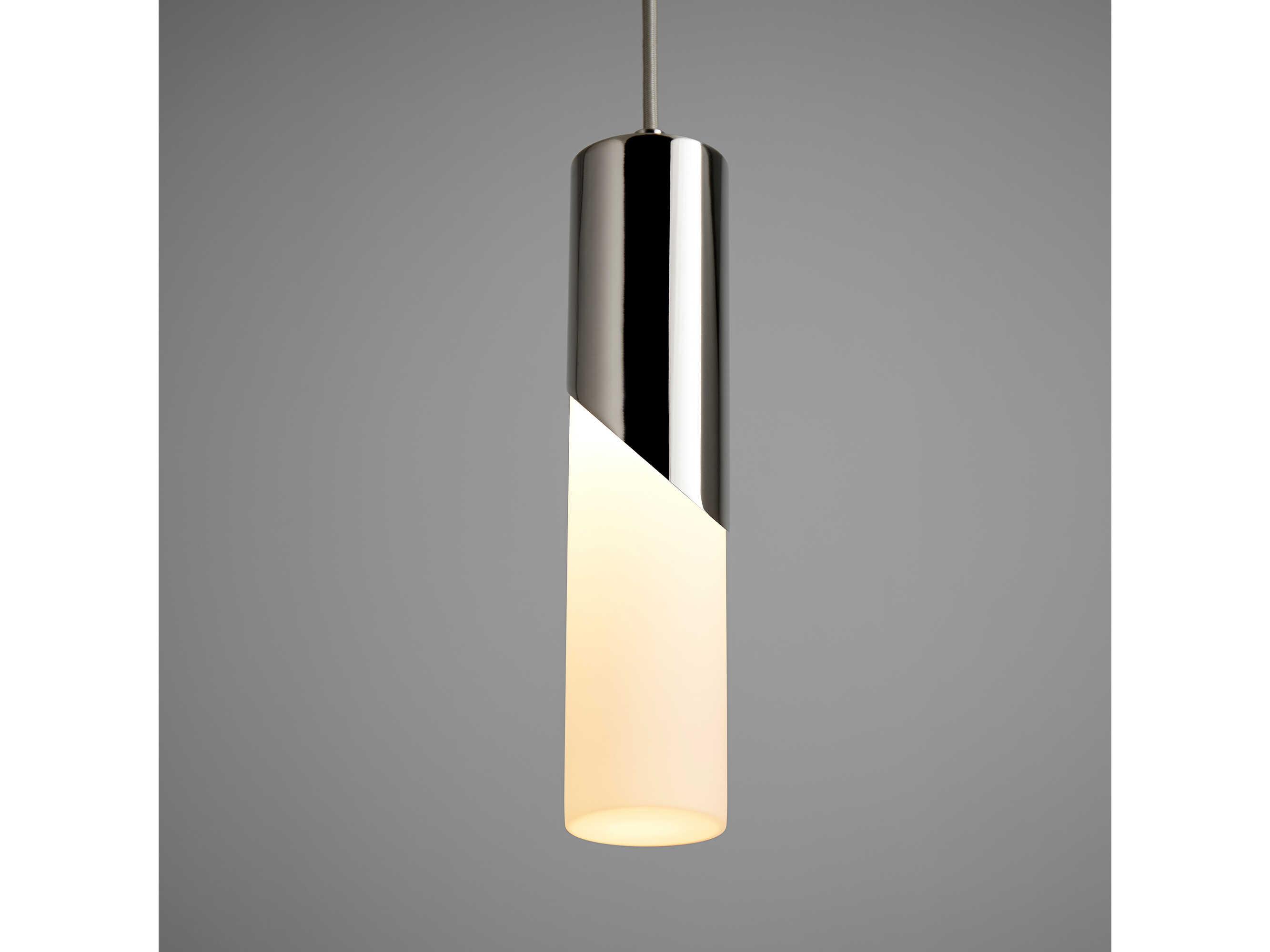 Oxygen by Quorum Ellipse 1-Light Polished Nickel Cylinder Mini Pendant