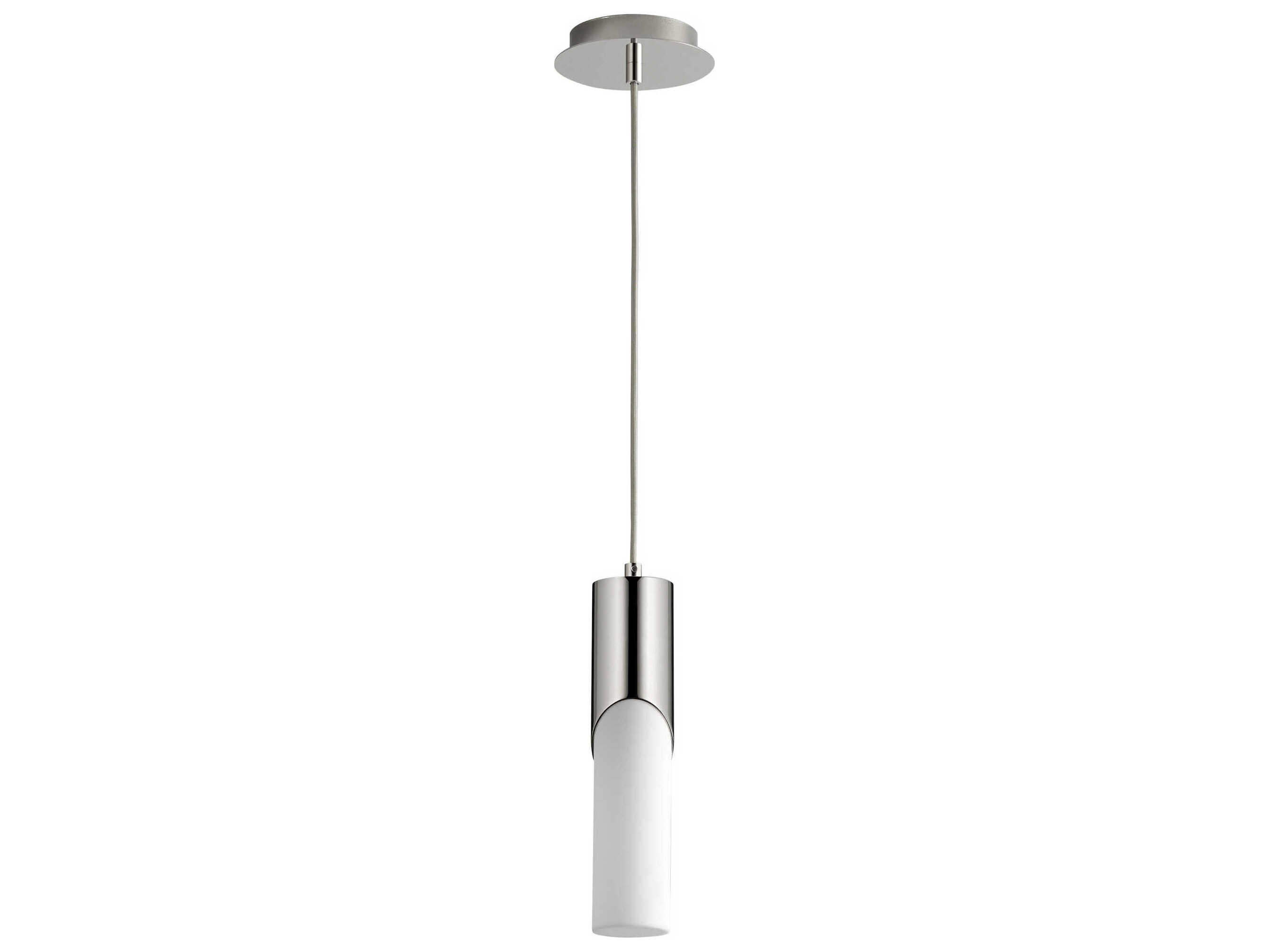Oxygen by Quorum Ellipse 1-Light Polished Nickel Cylinder Mini Pendant