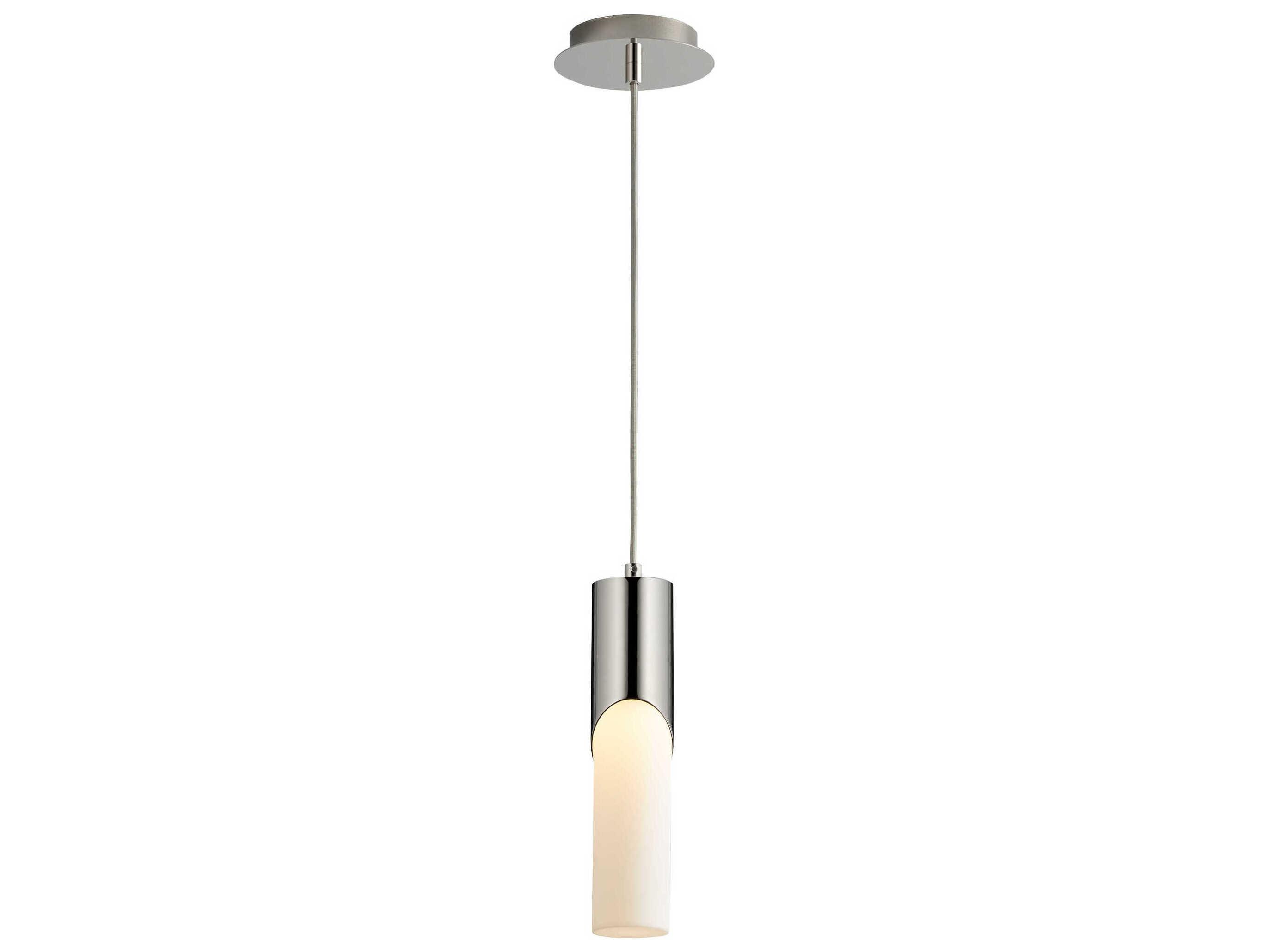 Oxygen by Quorum Ellipse 1-Light Polished Nickel Cylinder Mini Pendant