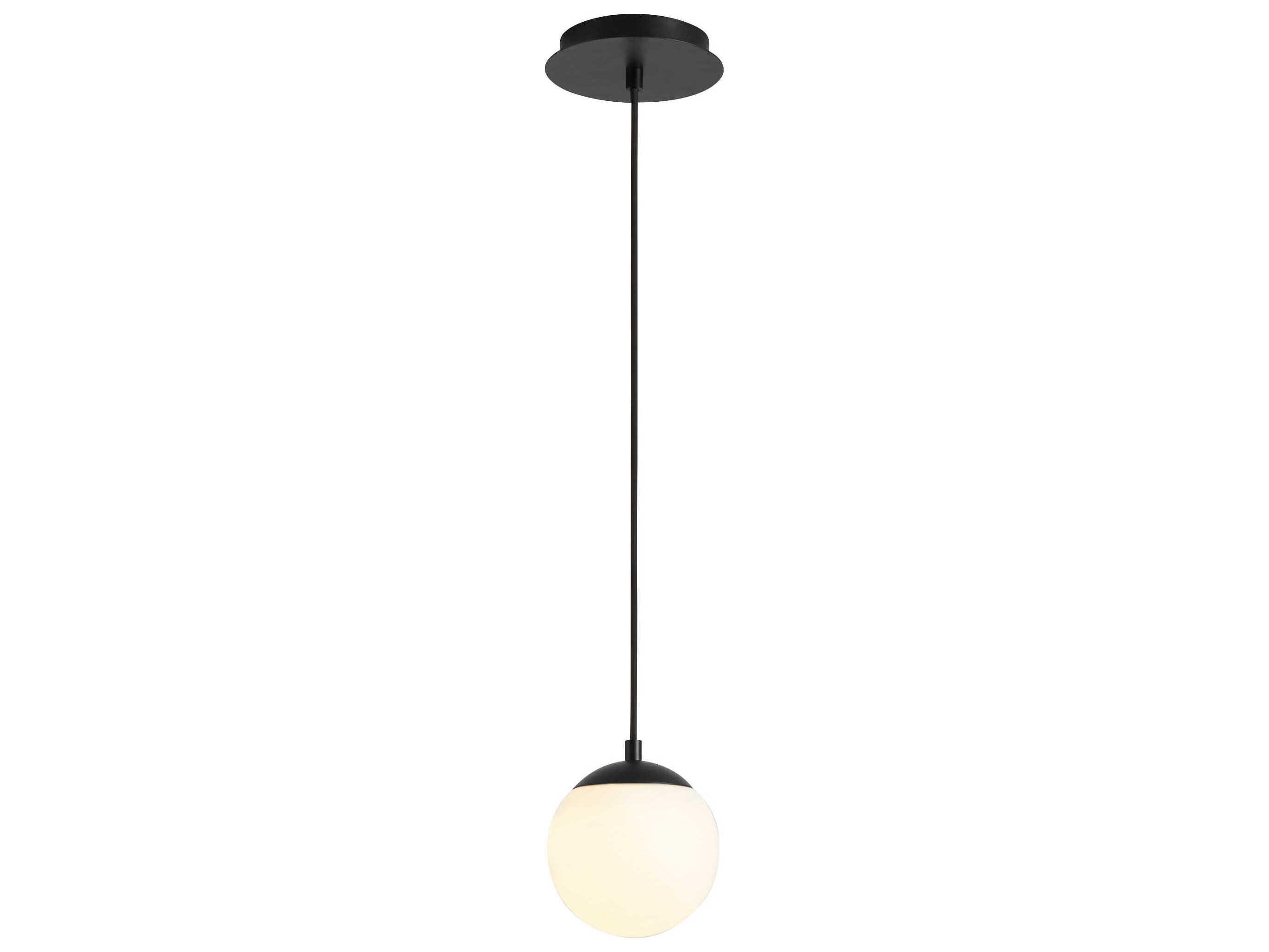 Oxygen by Quorum Luna 1-Light Black Globe Mini Pendant
