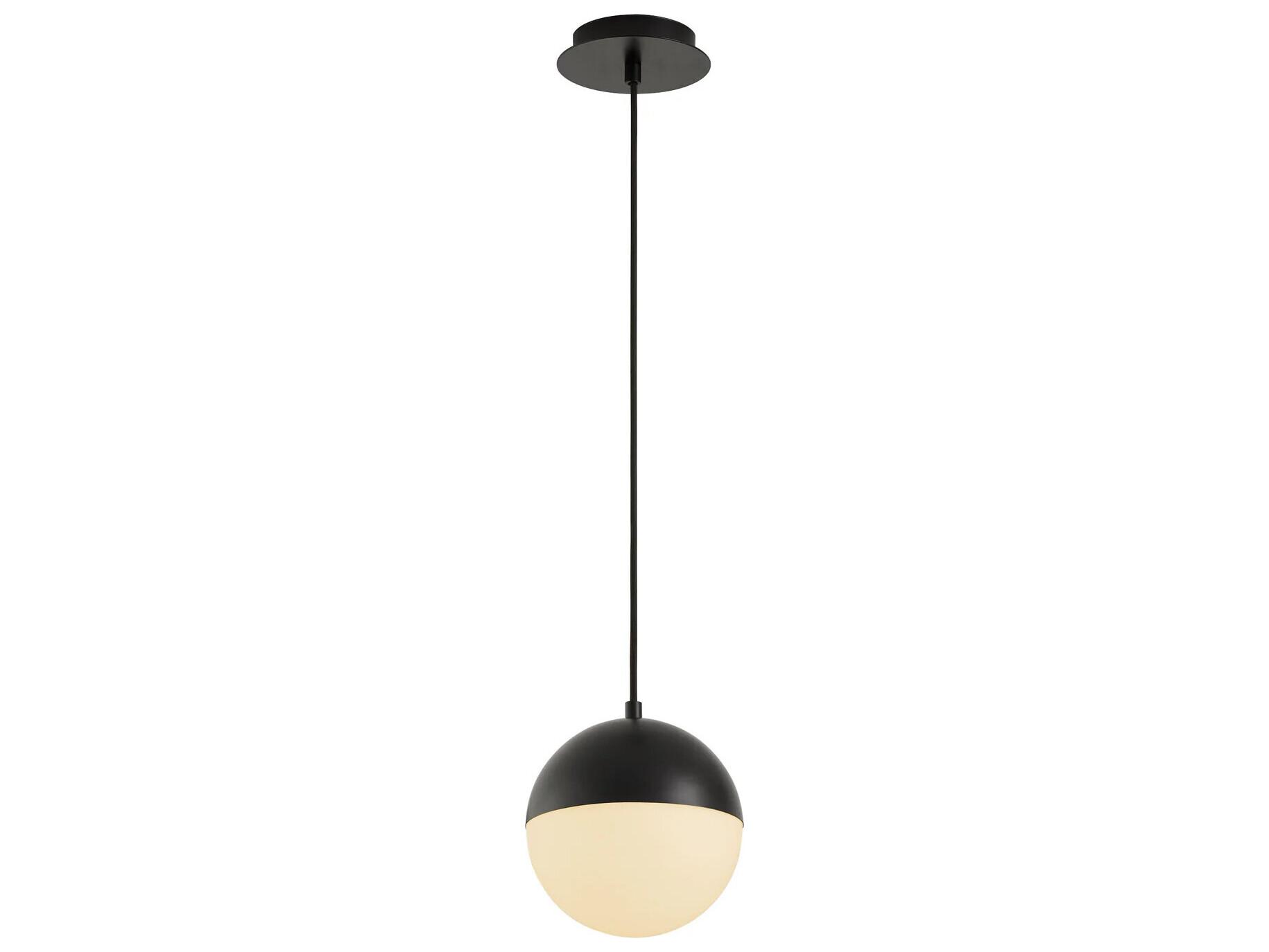 Oxygen by Quorum Luna 1-Light Black Globe Mini Pendant
