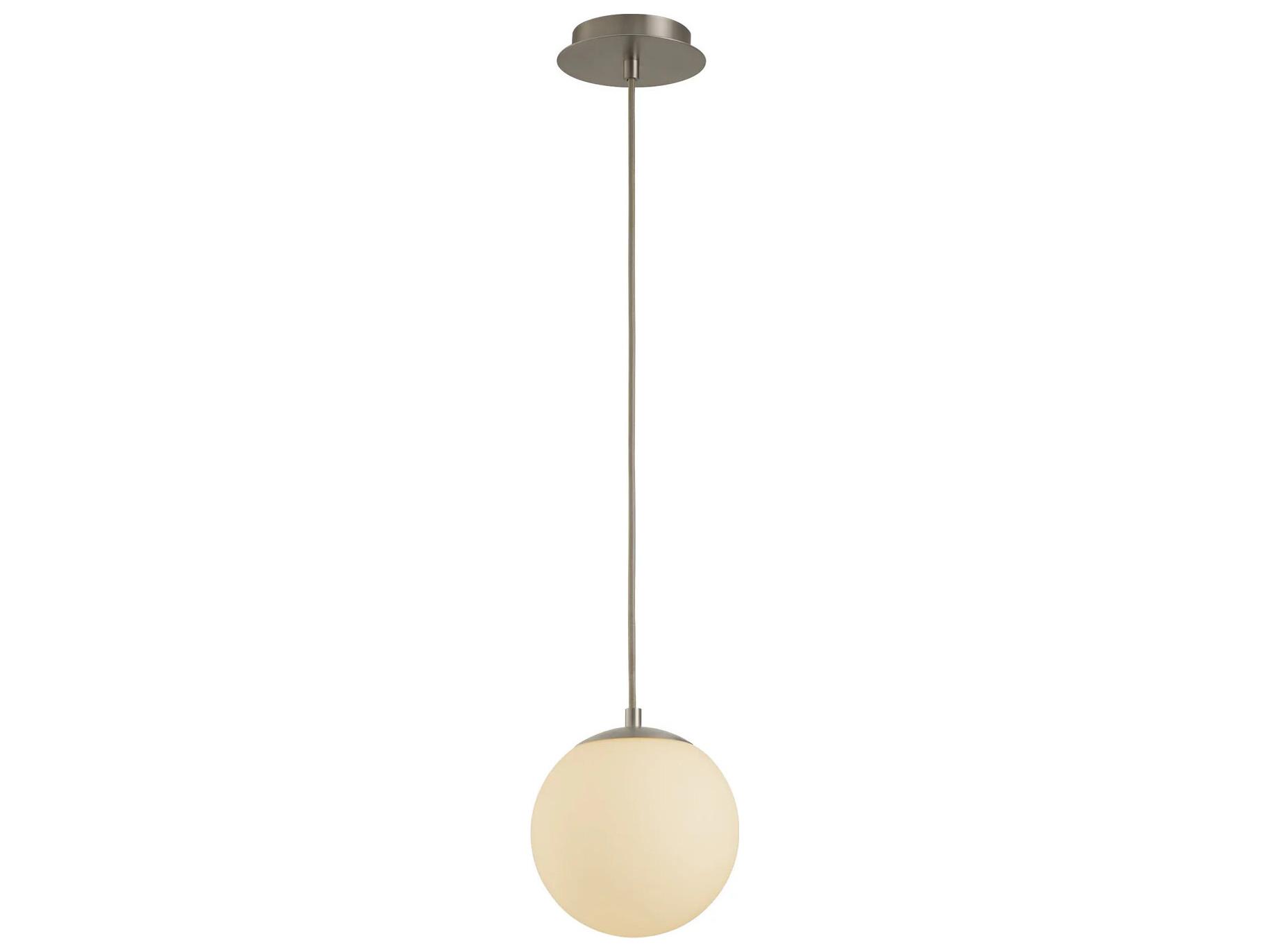 Oxygen by Quorum Luna 1-Light Satin Nickel Globe Mini Pendant