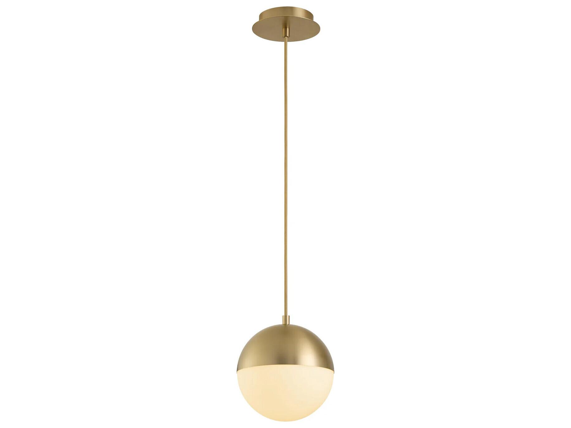 Oxygen by Quorum Luna 1-Light Aged Brass Globe Mini Pendant
