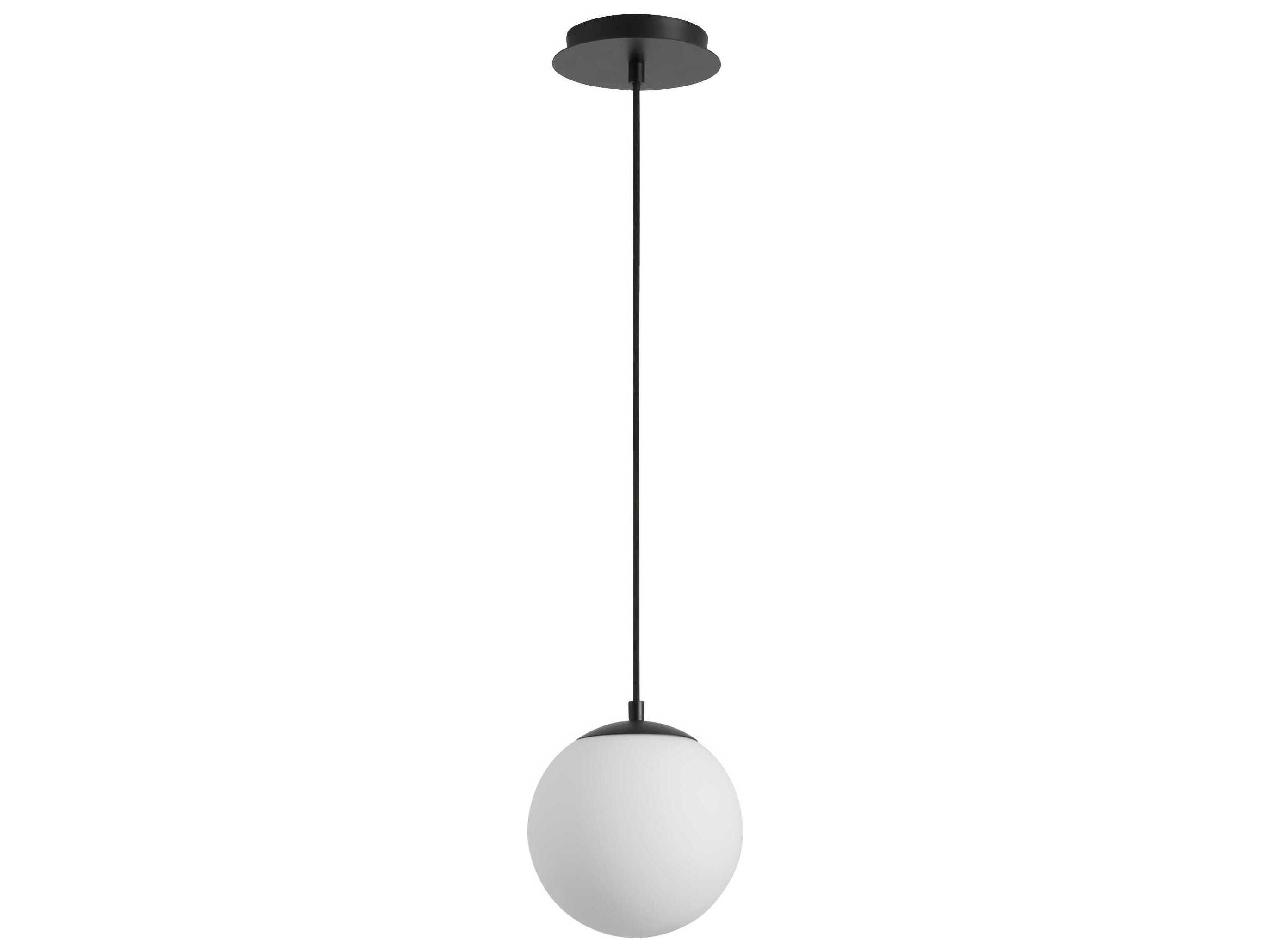 Oxygen by Quorum Luna 1-Light Black Globe Mini Pendant