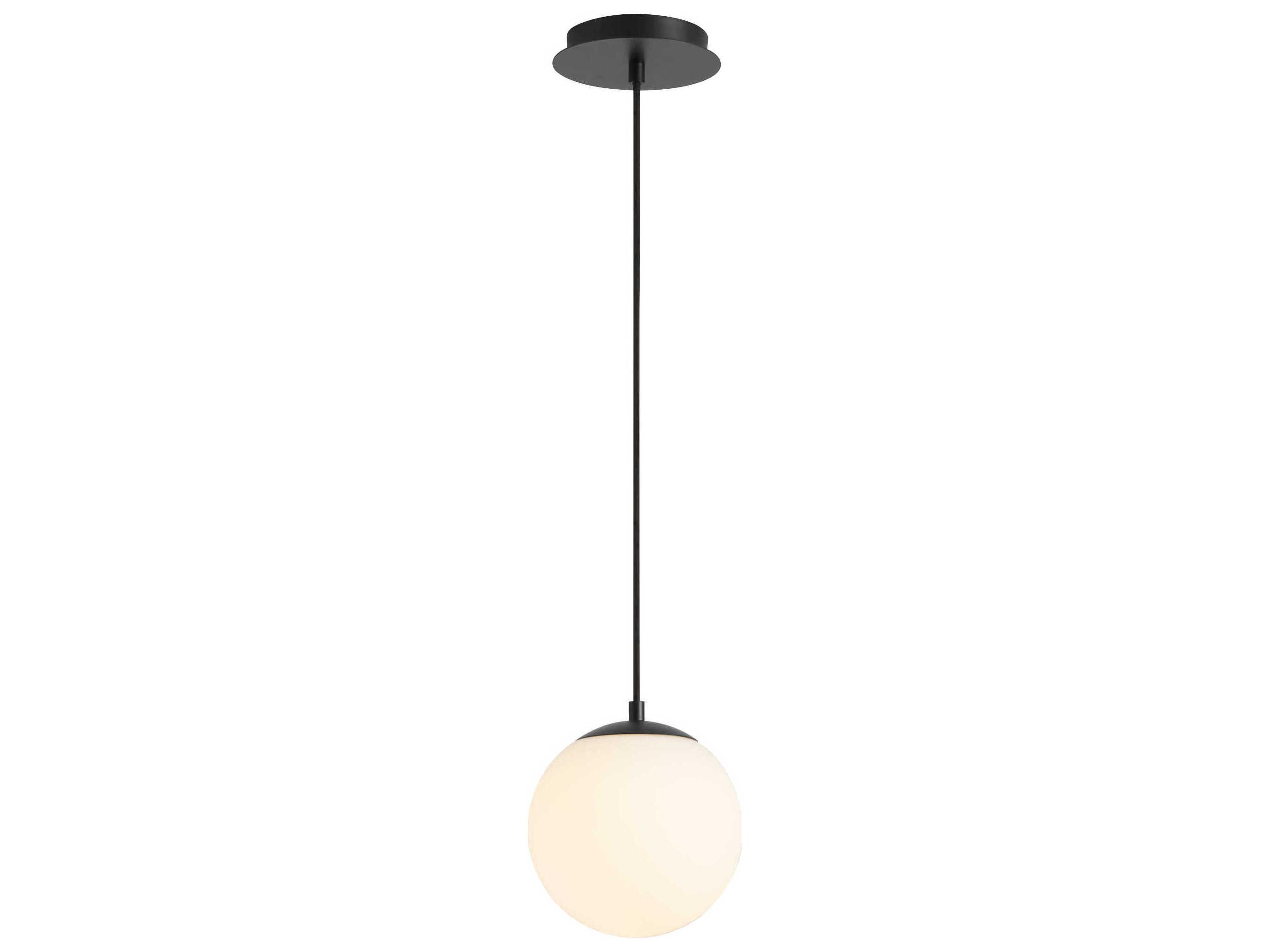 Oxygen by Quorum Luna 1-Light Black Globe Mini Pendant