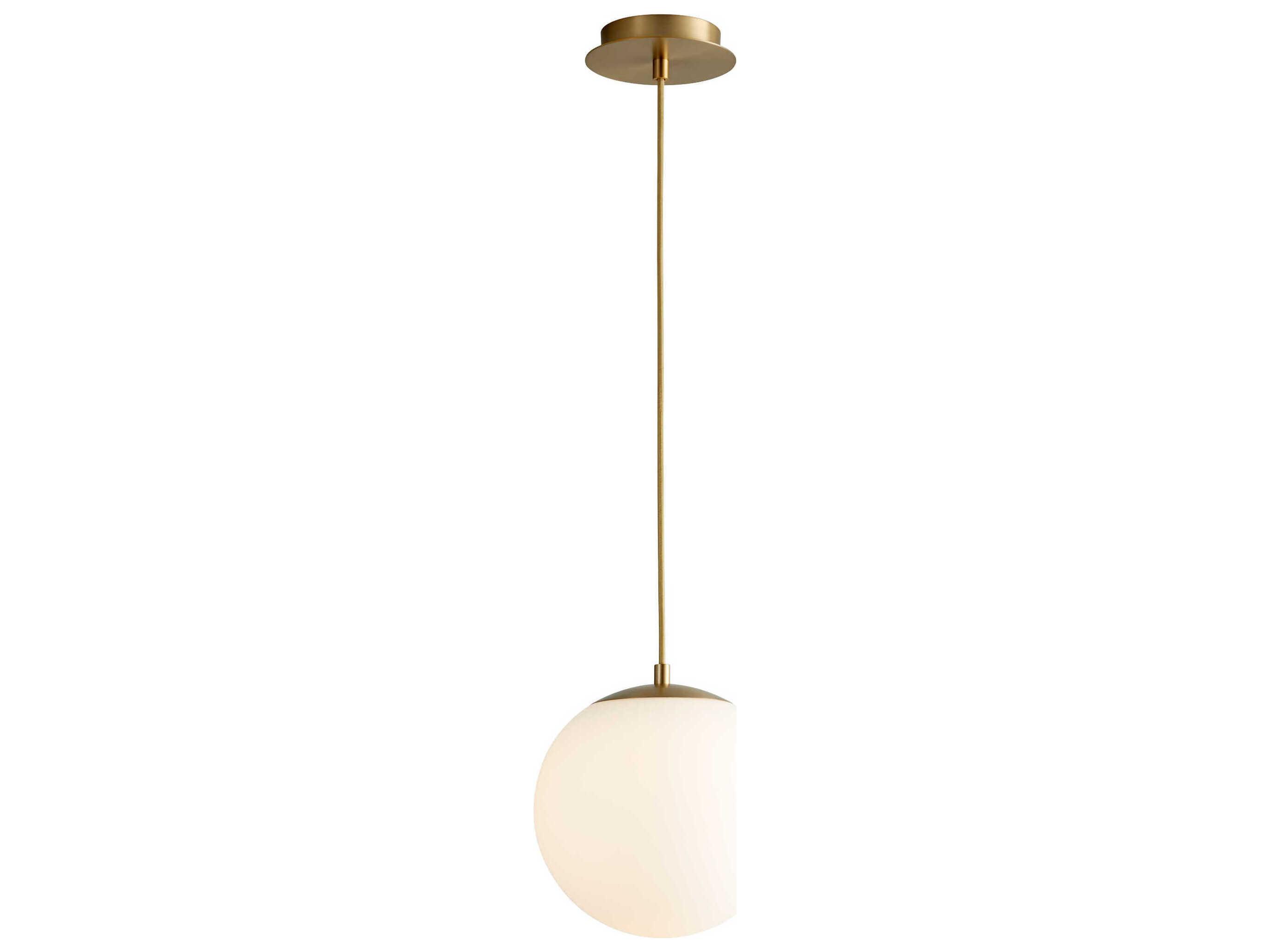 Oxygen by Quorum Luna 1-Light Aged Brass Globe Mini Pendant