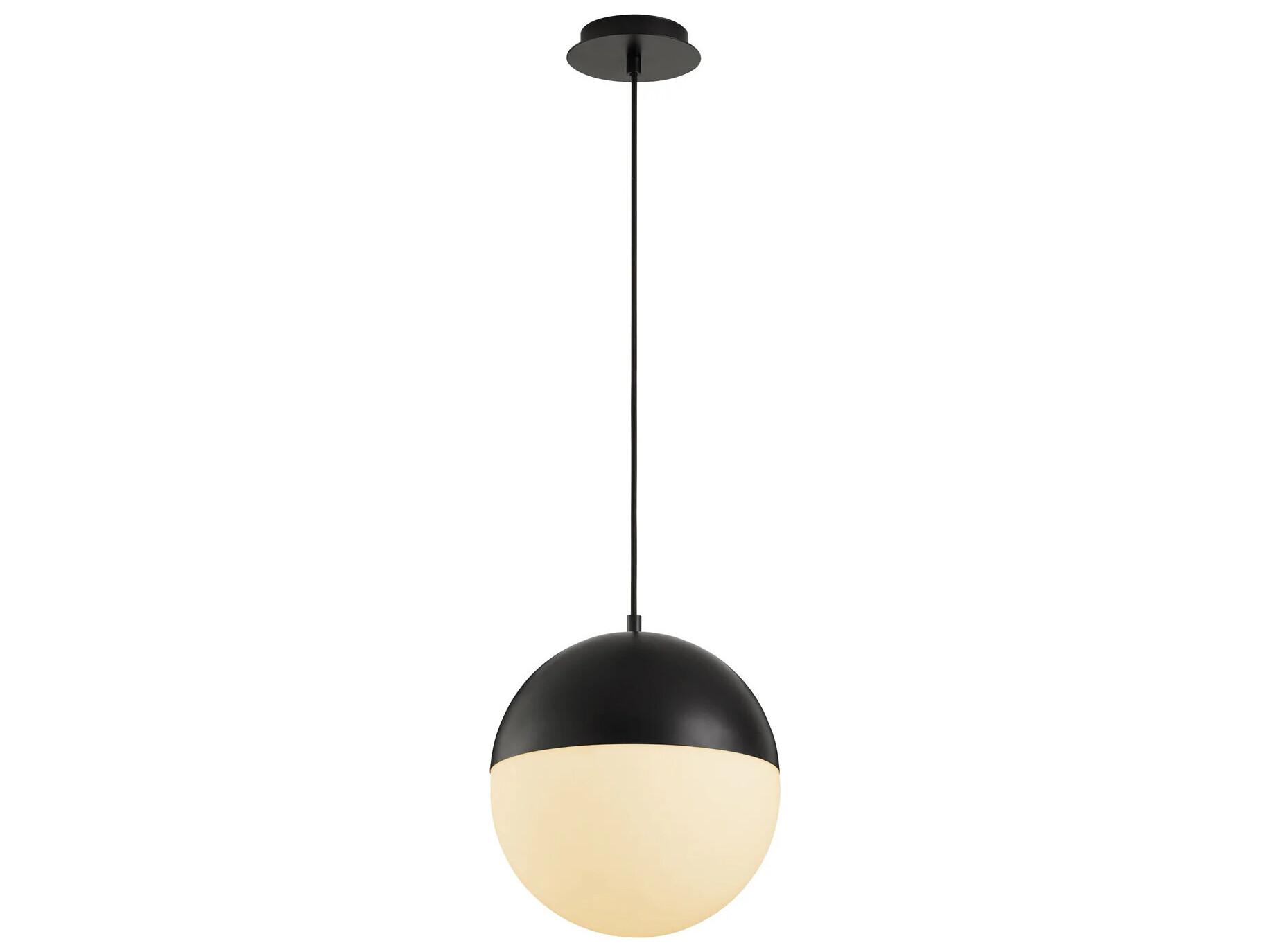 Oxygen by Quorum Luna 1-Light Black Globe Pendant