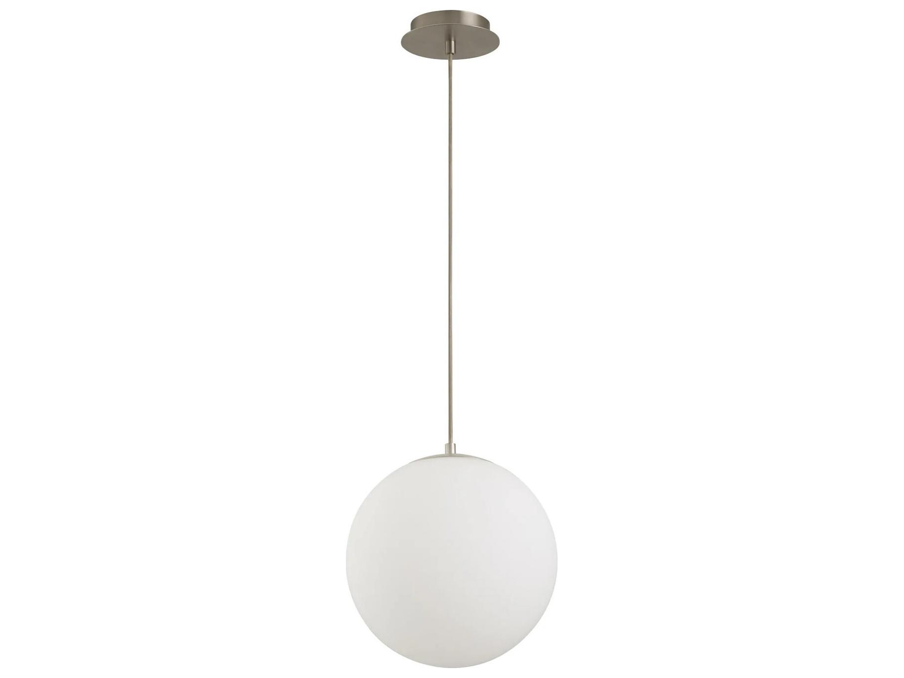 Oxygen by Quorum Luna 1-Light Satin Nickel Globe Pendant