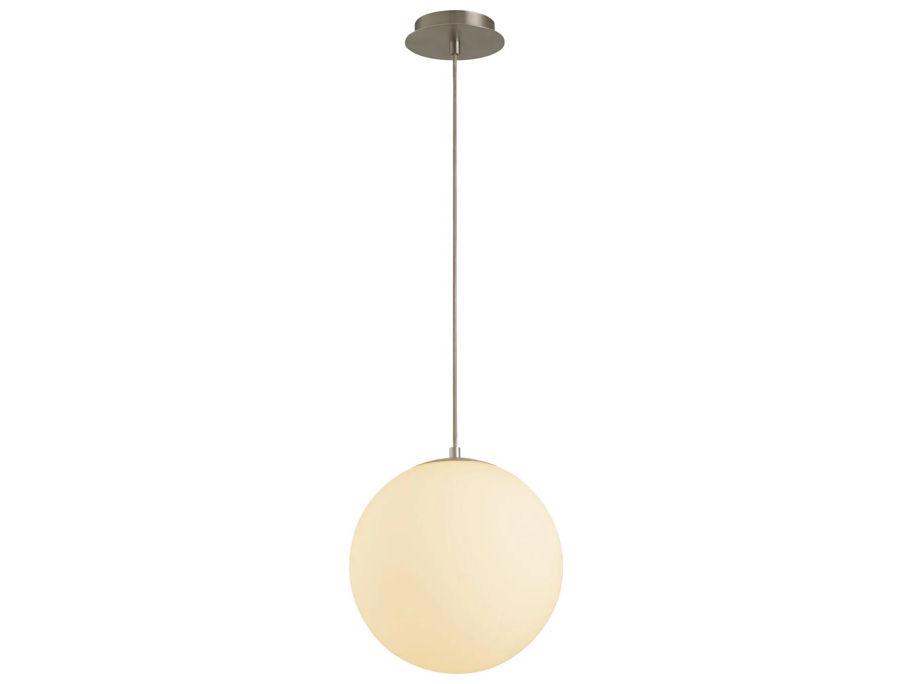 Oxygen by Quorum Luna 1-Light Satin Nickel Globe Pendant