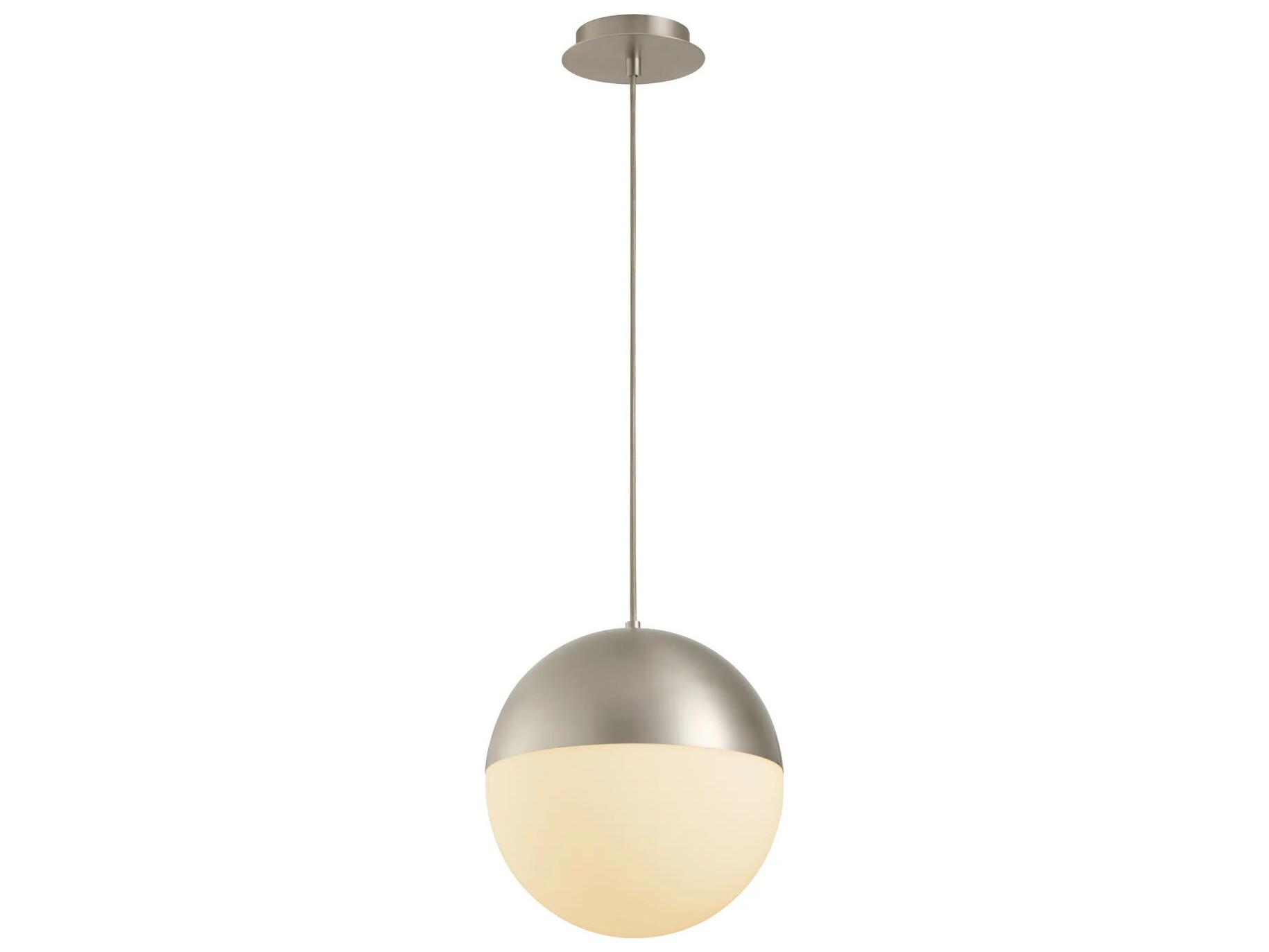 Oxygen by Quorum Luna 1-Light Satin Nickel Globe Pendant
