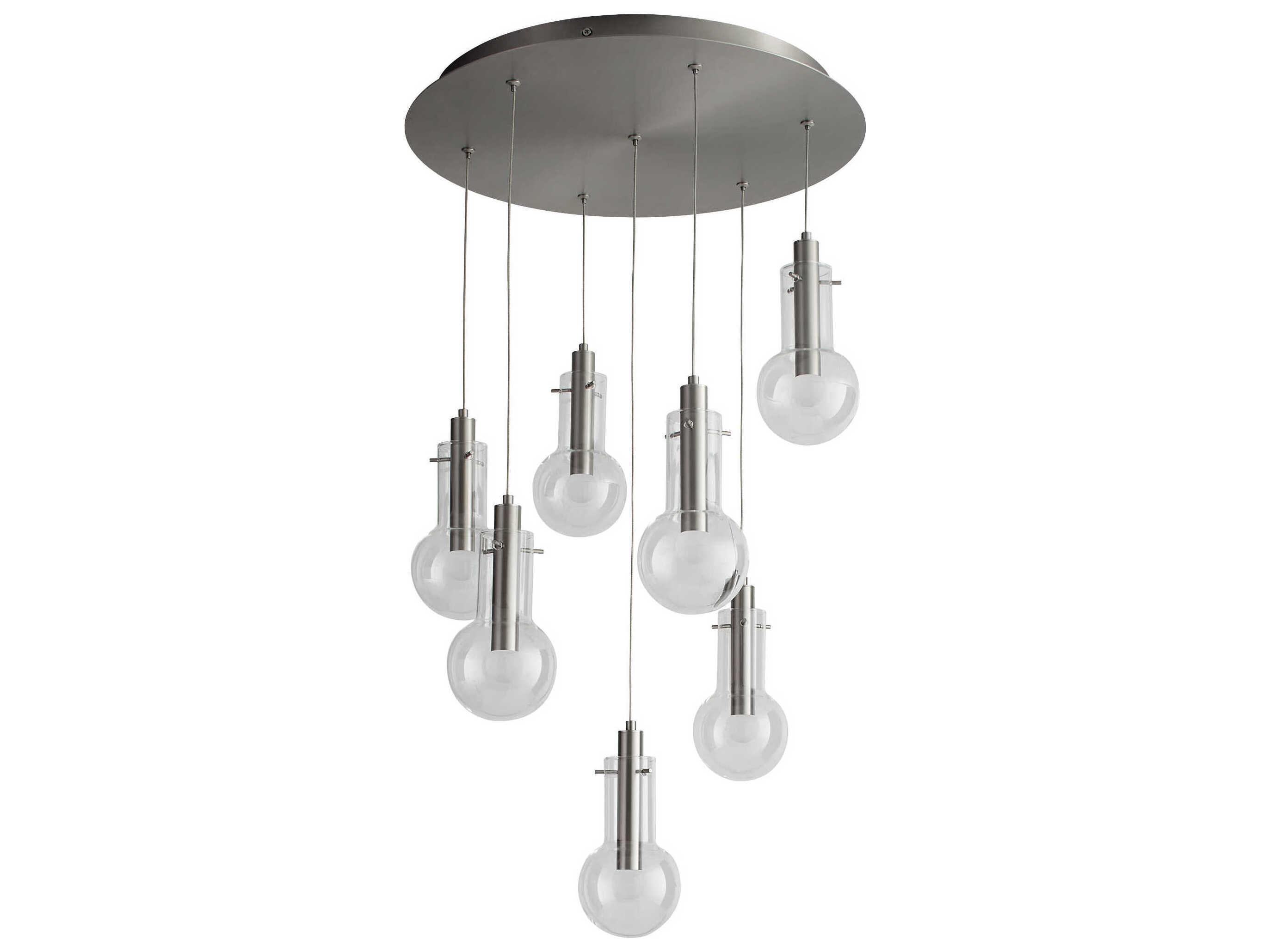 Oxygen by Quorum Primo 7-Light Satin Nickel Pendant