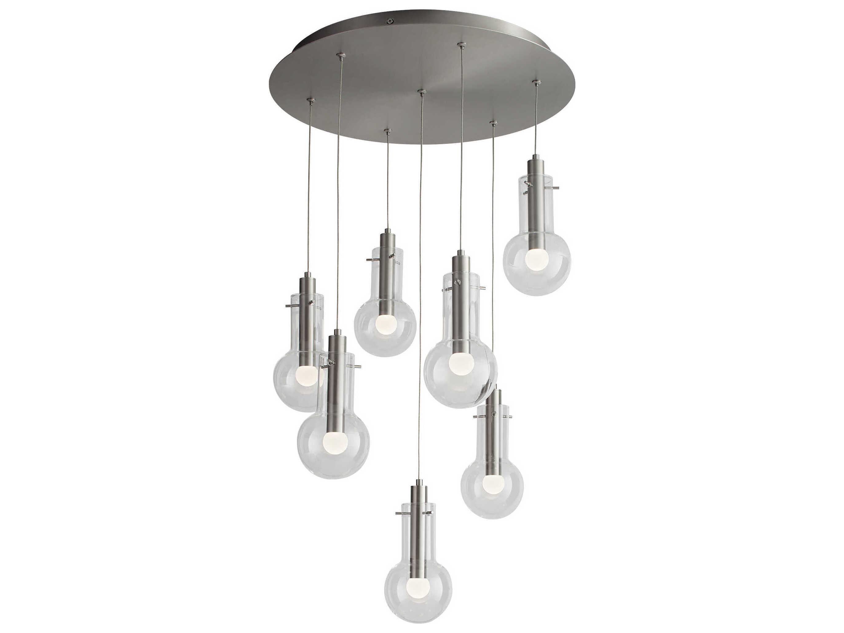 Oxygen by Quorum Primo 7-Light Satin Nickel Pendant