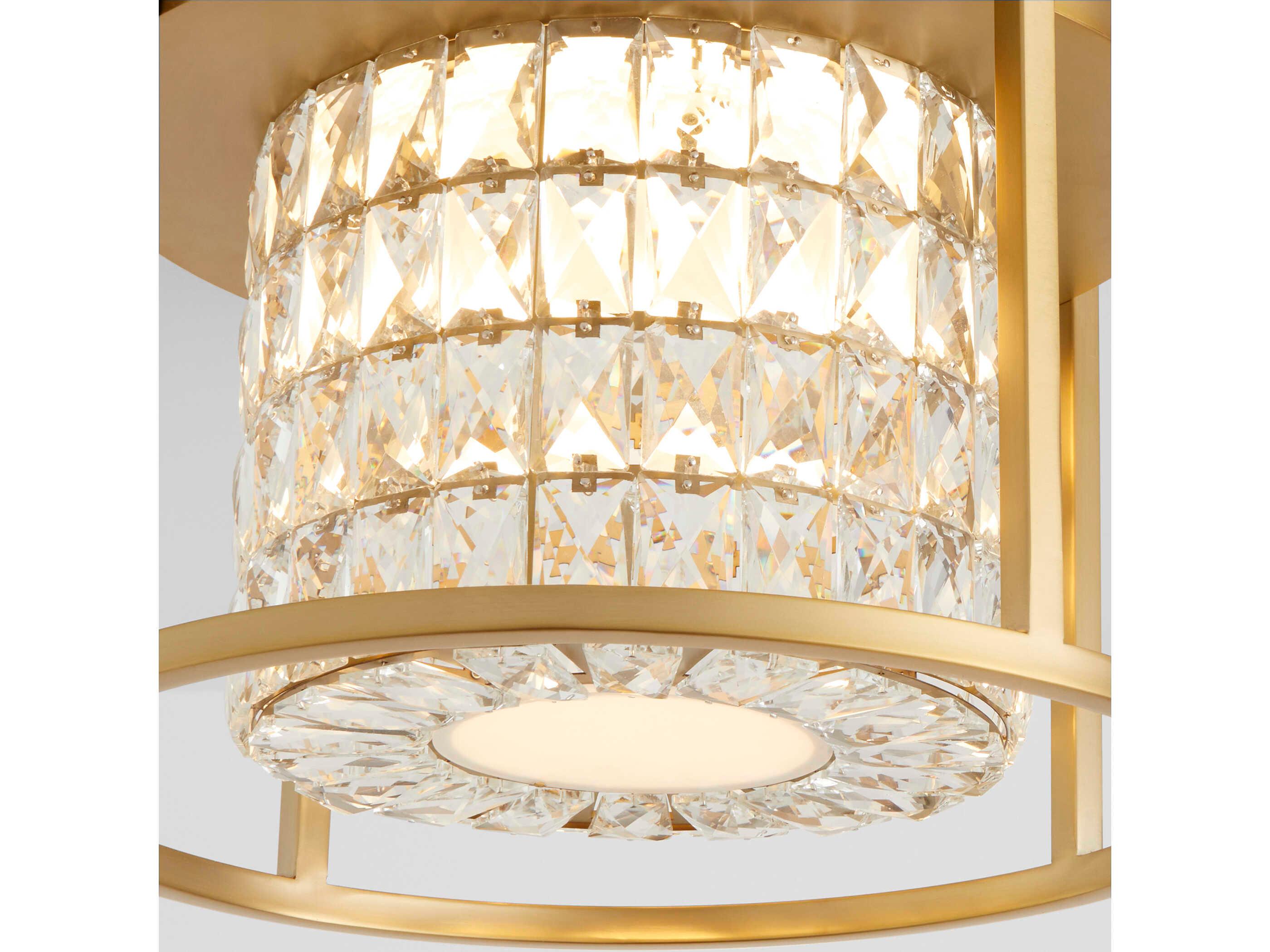 Oxygen by Quorum Elan Aged Brass Flush Mount