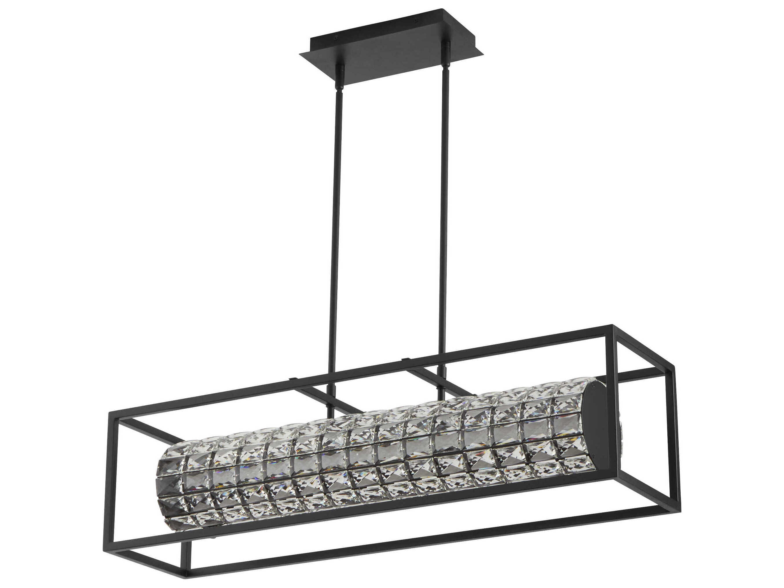 Oxygen by Quorum Elan Black Linear Island Pendant
