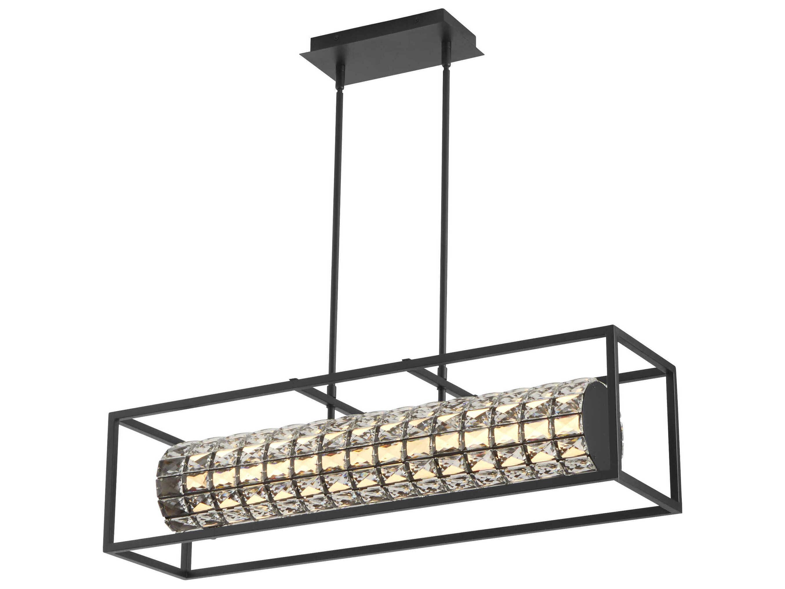Oxygen by Quorum Elan Black Linear Island Pendant