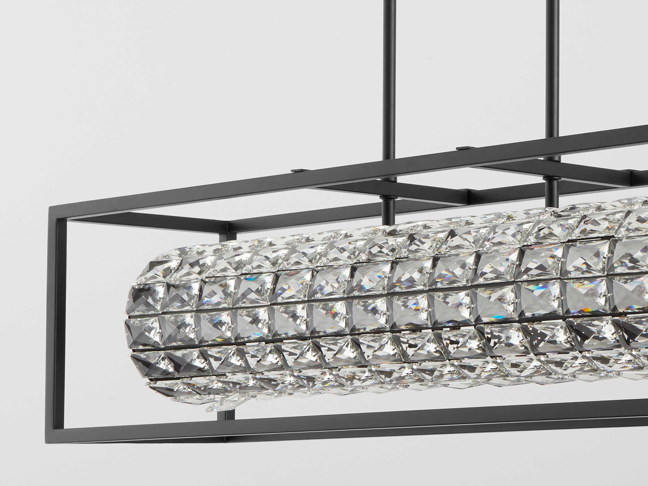 Oxygen by Quorum Elan Black Linear Island Pendant