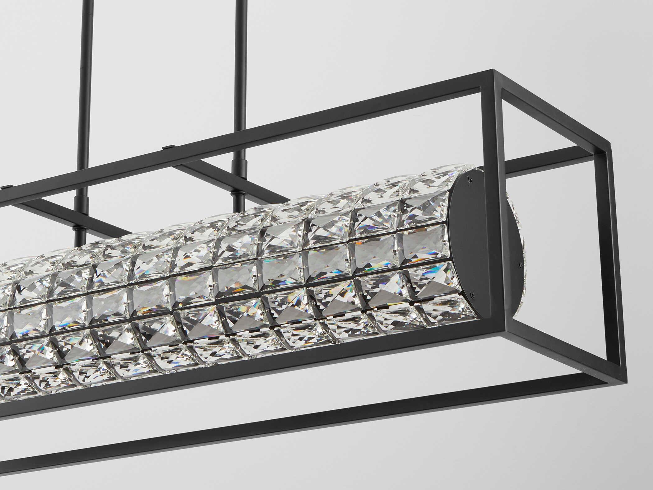 Oxygen by Quorum Elan Black Linear Island Pendant