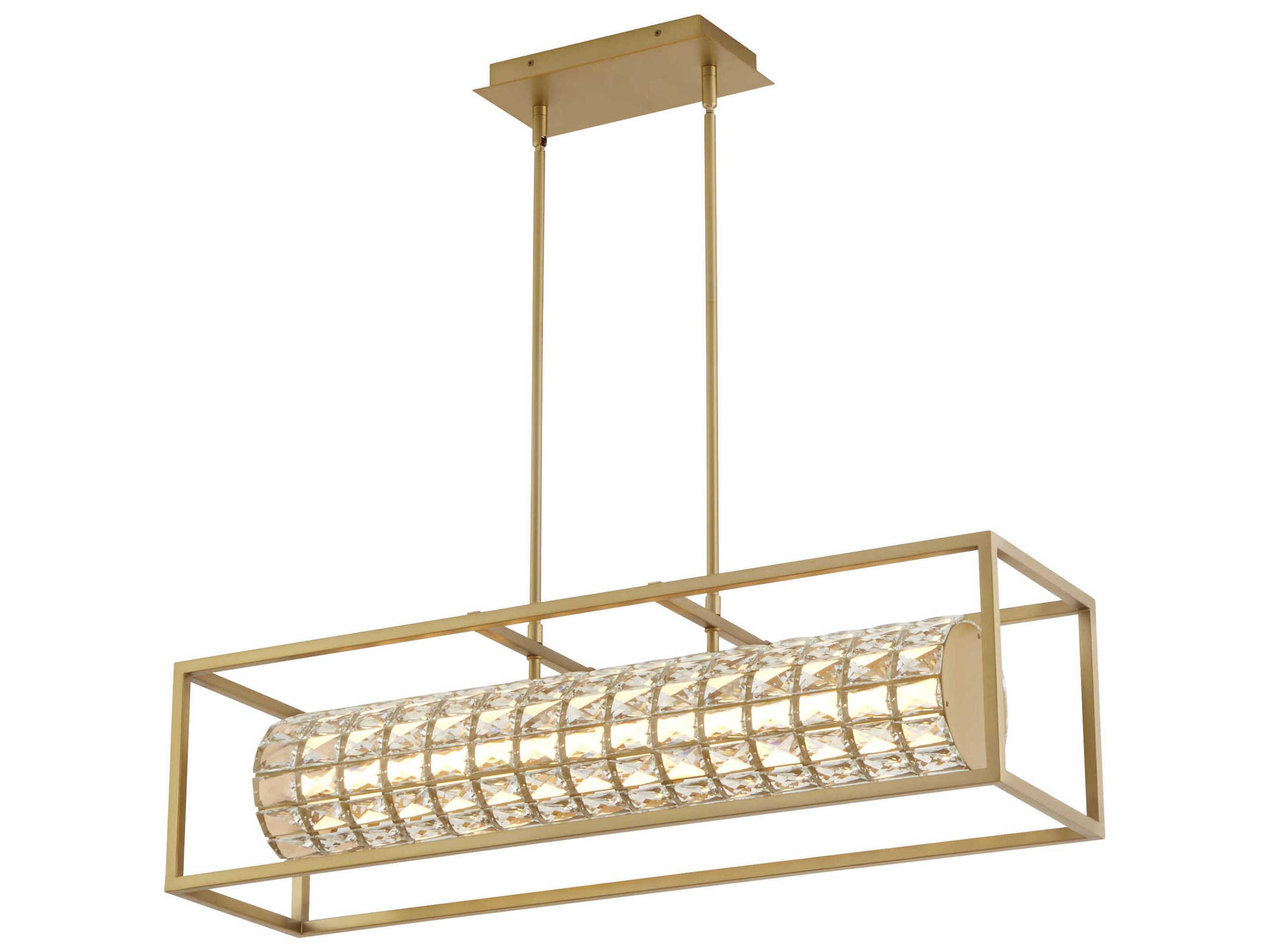 Oxygen by Quorum Elan Aged Brass Linear Island Pendant