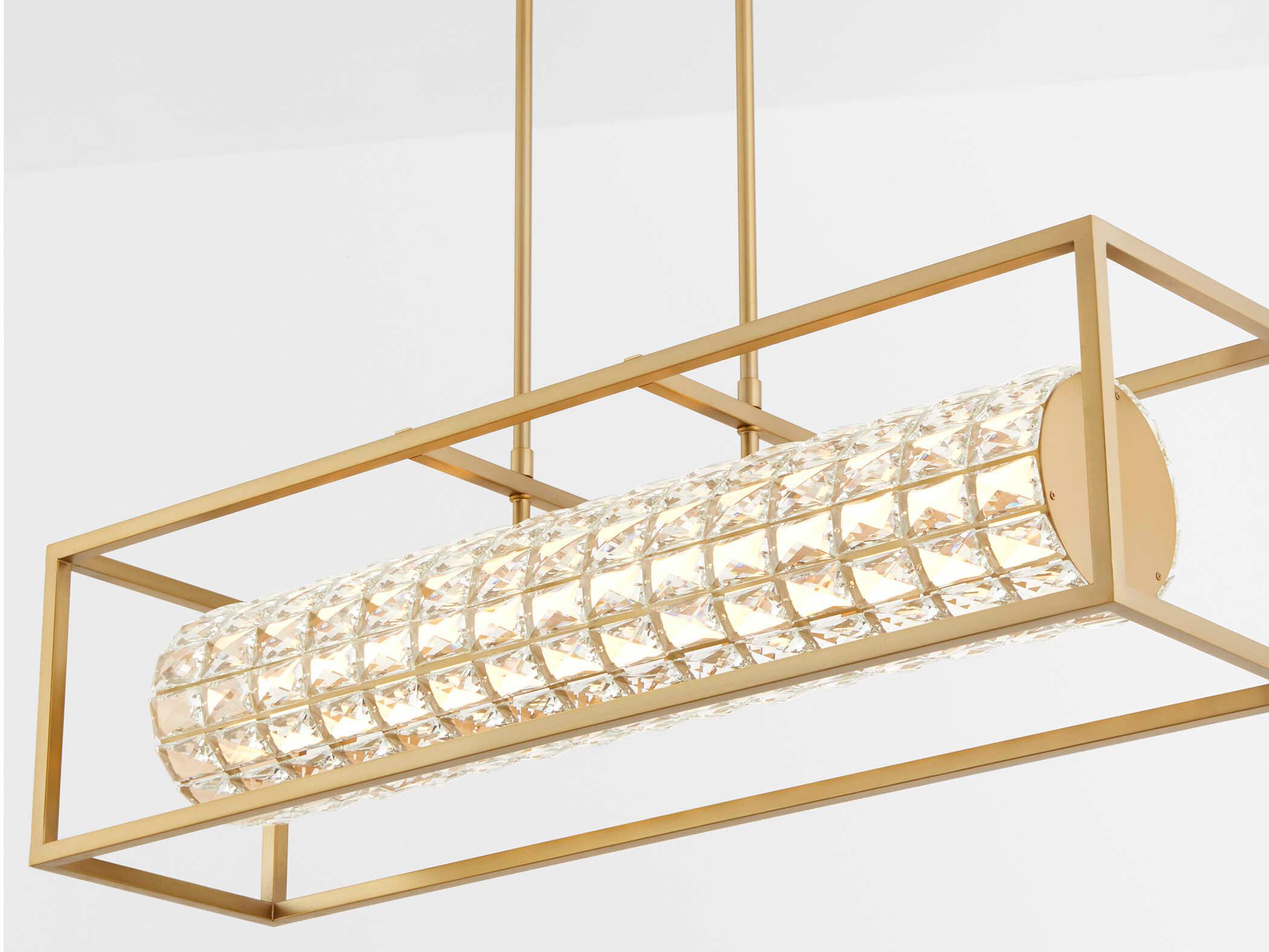 Oxygen by Quorum Elan Aged Brass Linear Island Pendant