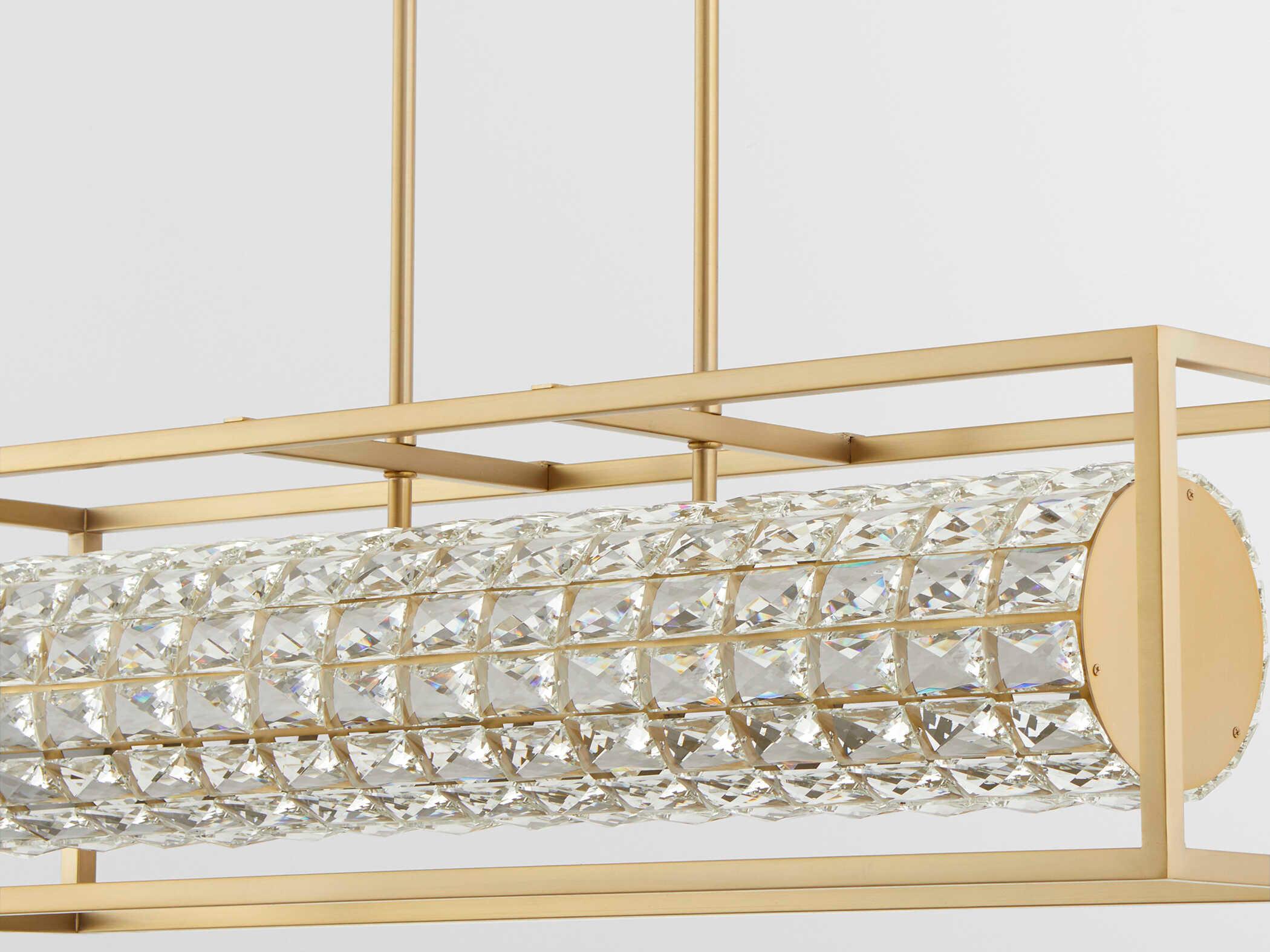 Oxygen by Quorum Elan Aged Brass Linear Island Pendant