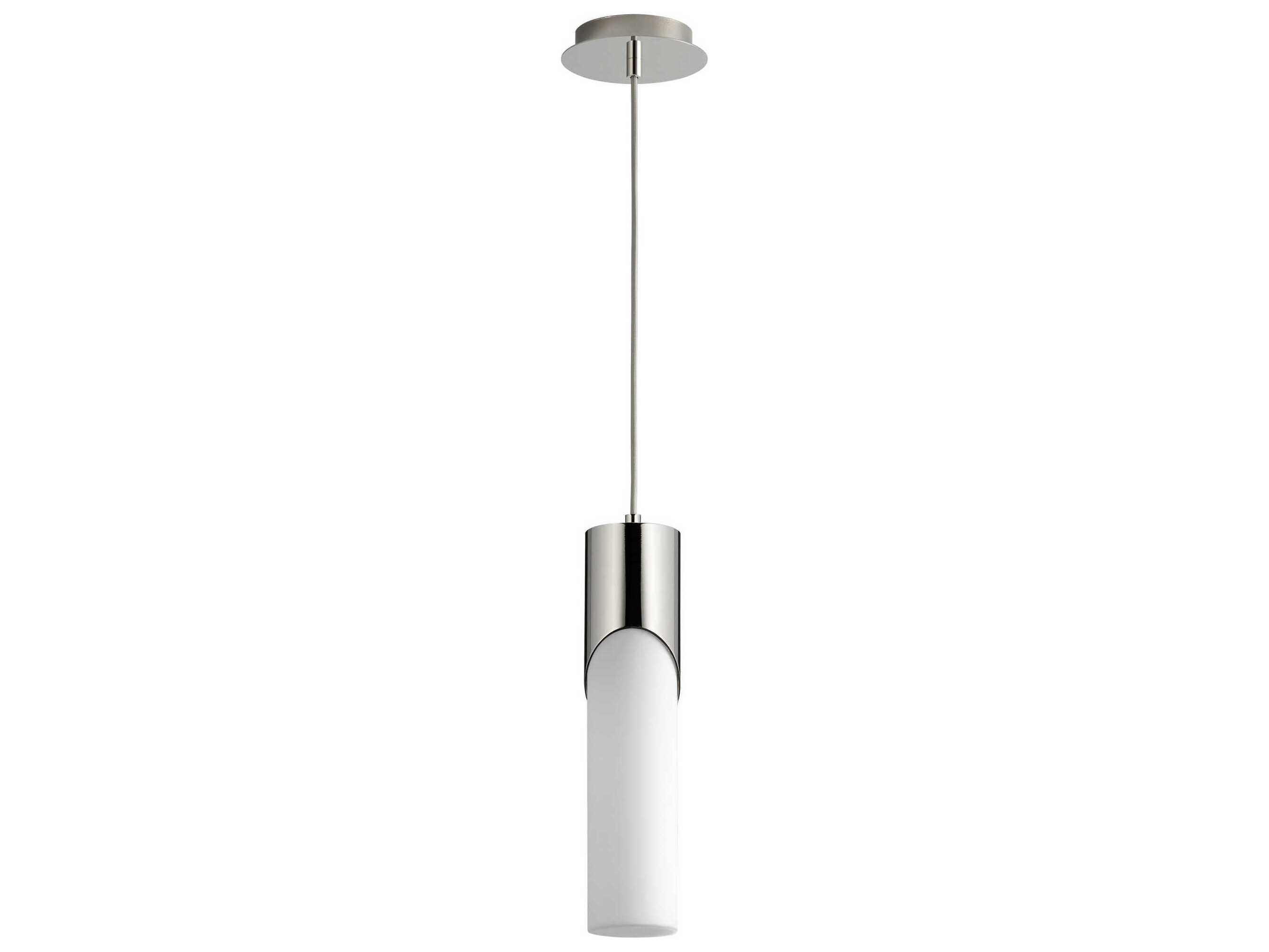 Oxygen by Quorum Ellipse 1-Light Polished Nickel Cylinder Mini Pendant