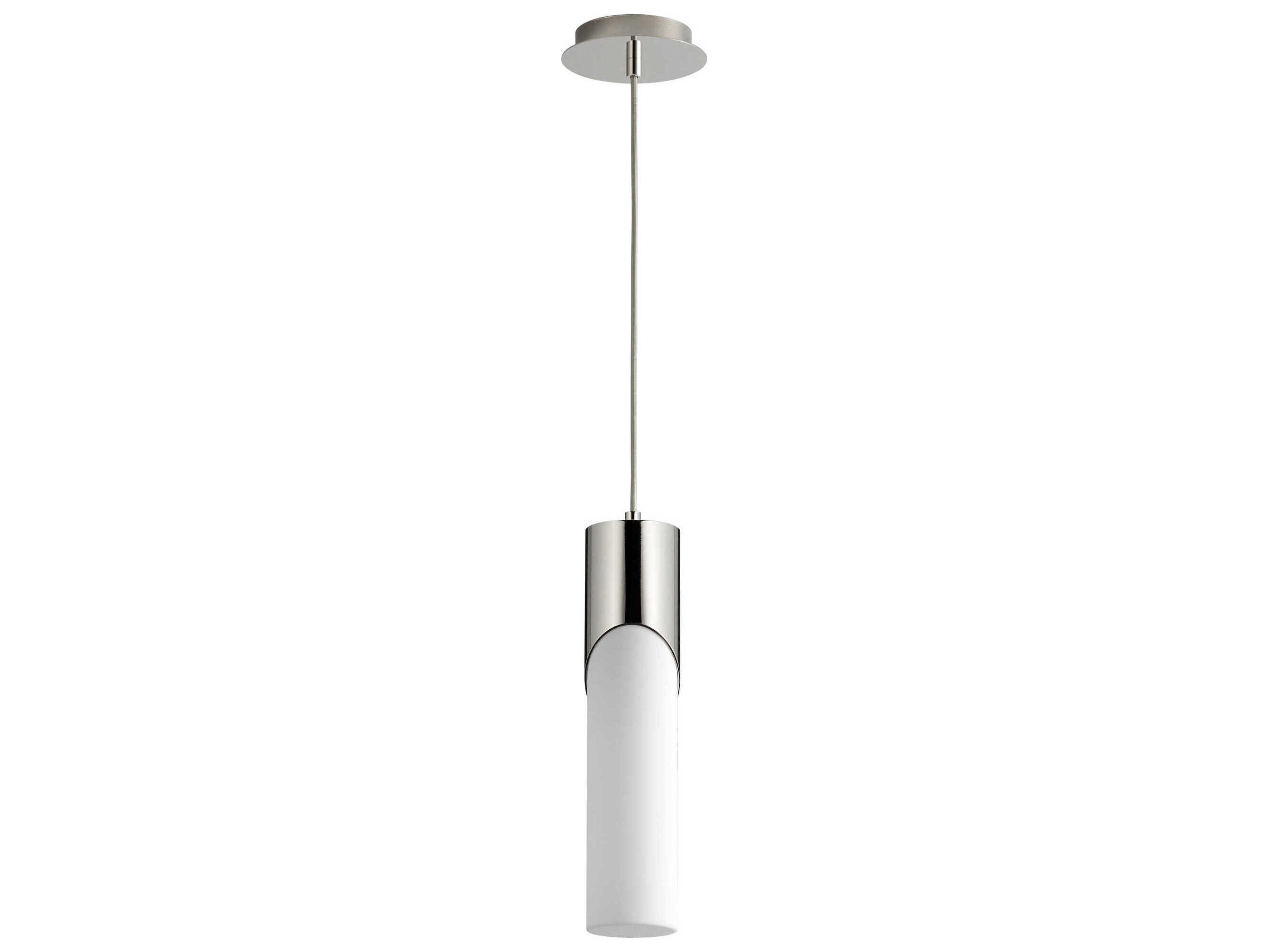 Oxygen by Quorum Ellipse 1-Light Polished Nickel Cylinder Mini Pendant