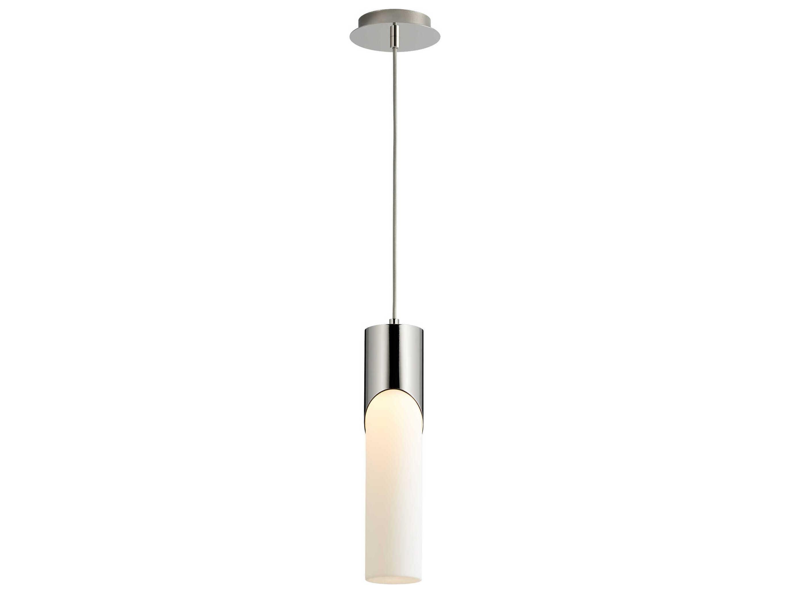 Oxygen by Quorum Ellipse 1-Light Polished Nickel Cylinder Mini Pendant