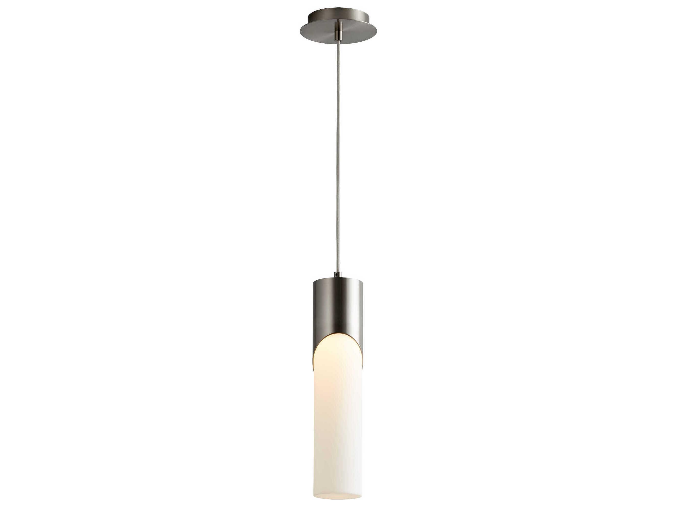 Oxygen by Quorum Ellipse 1-Light Satin Nickel Cylinder Mini Pendant