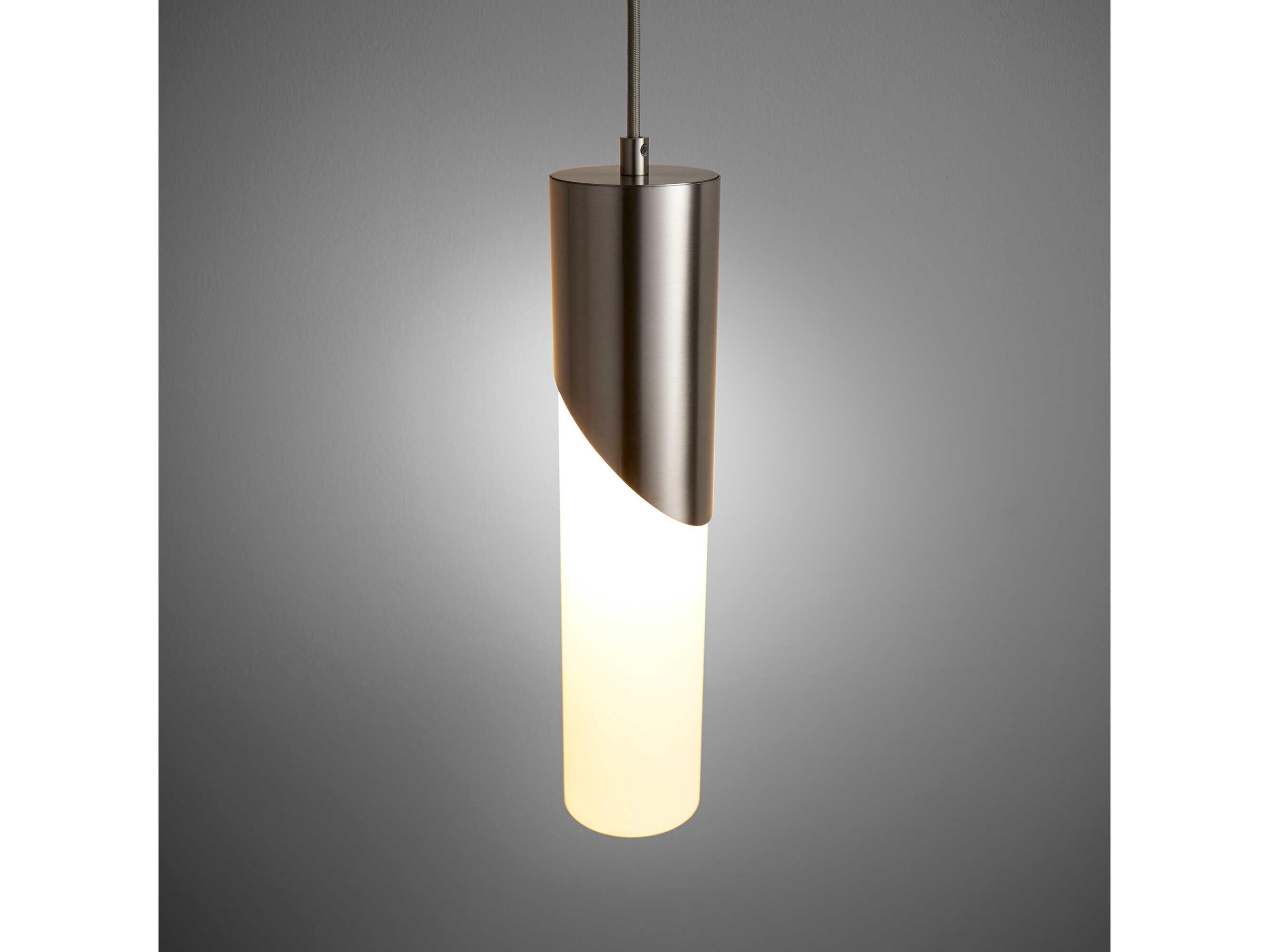 Oxygen by Quorum Ellipse 1-Light Satin Nickel Cylinder Mini Pendant