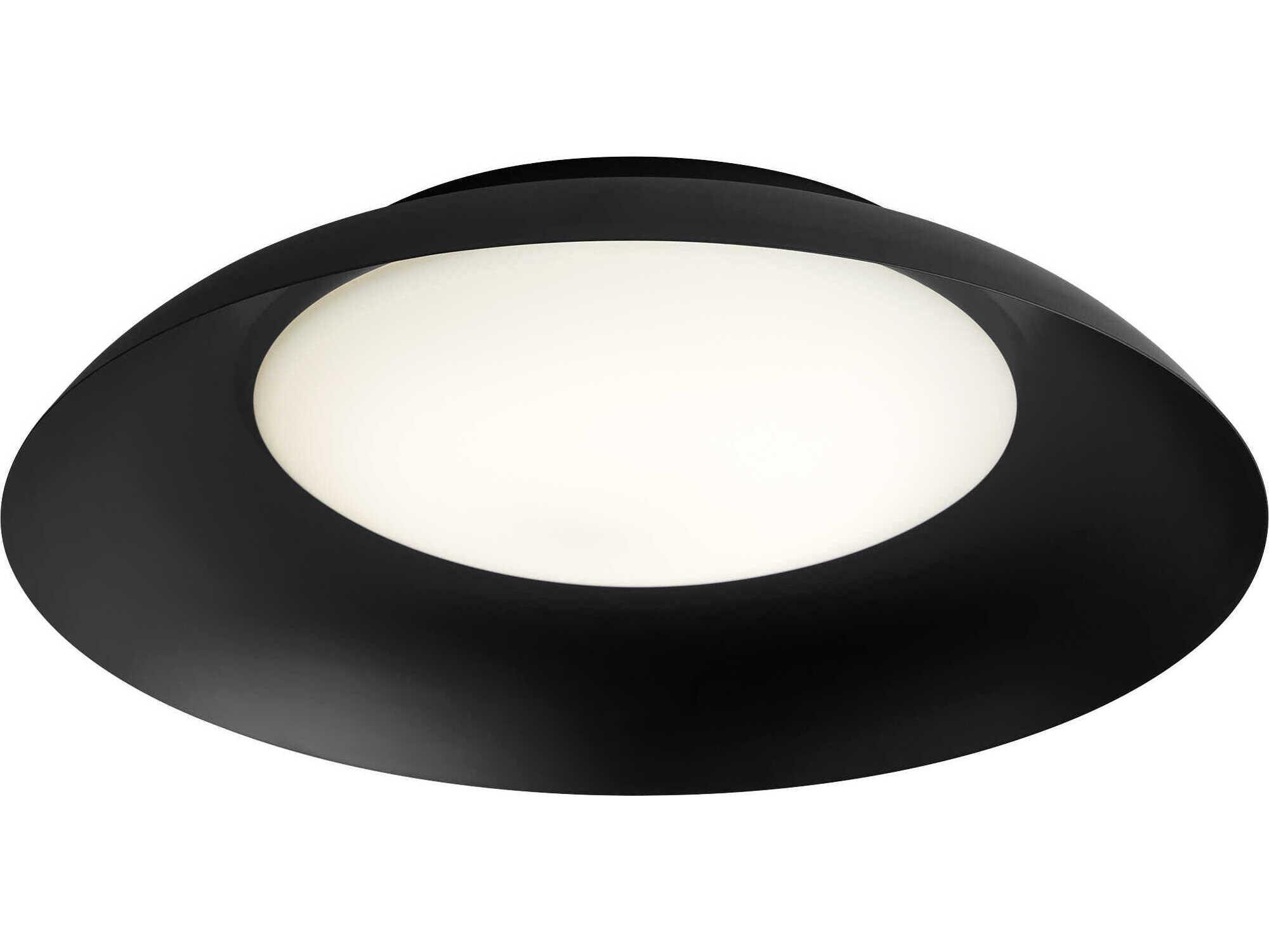Oxygen by Quorum Bongo 1-Light Black Round Flush Mount