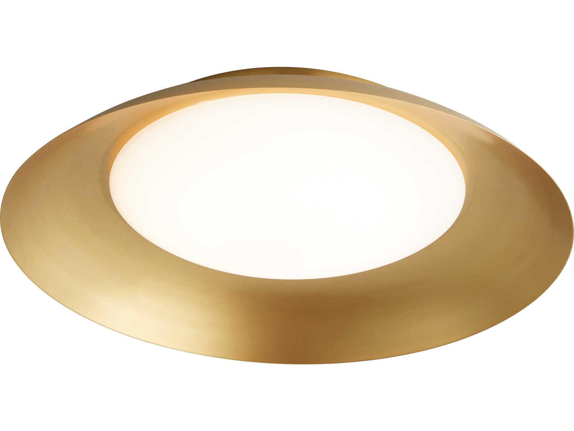 Oxygen by Quorum Bongo 1-Light Aged Brass Round Flush Mount