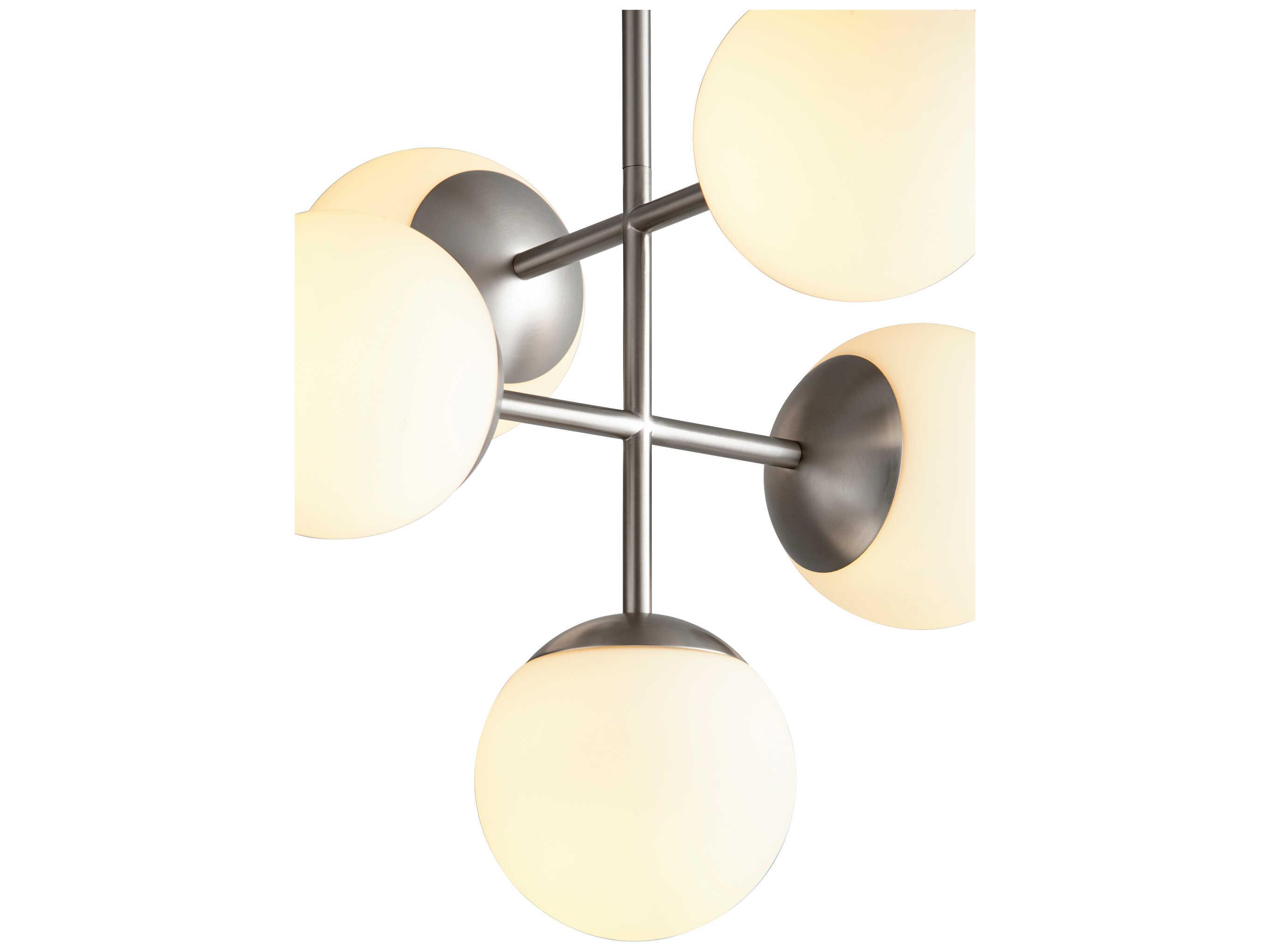 Oxygen by Quorum Nebula 5-Light Satin Nickel Globe Chandelier
