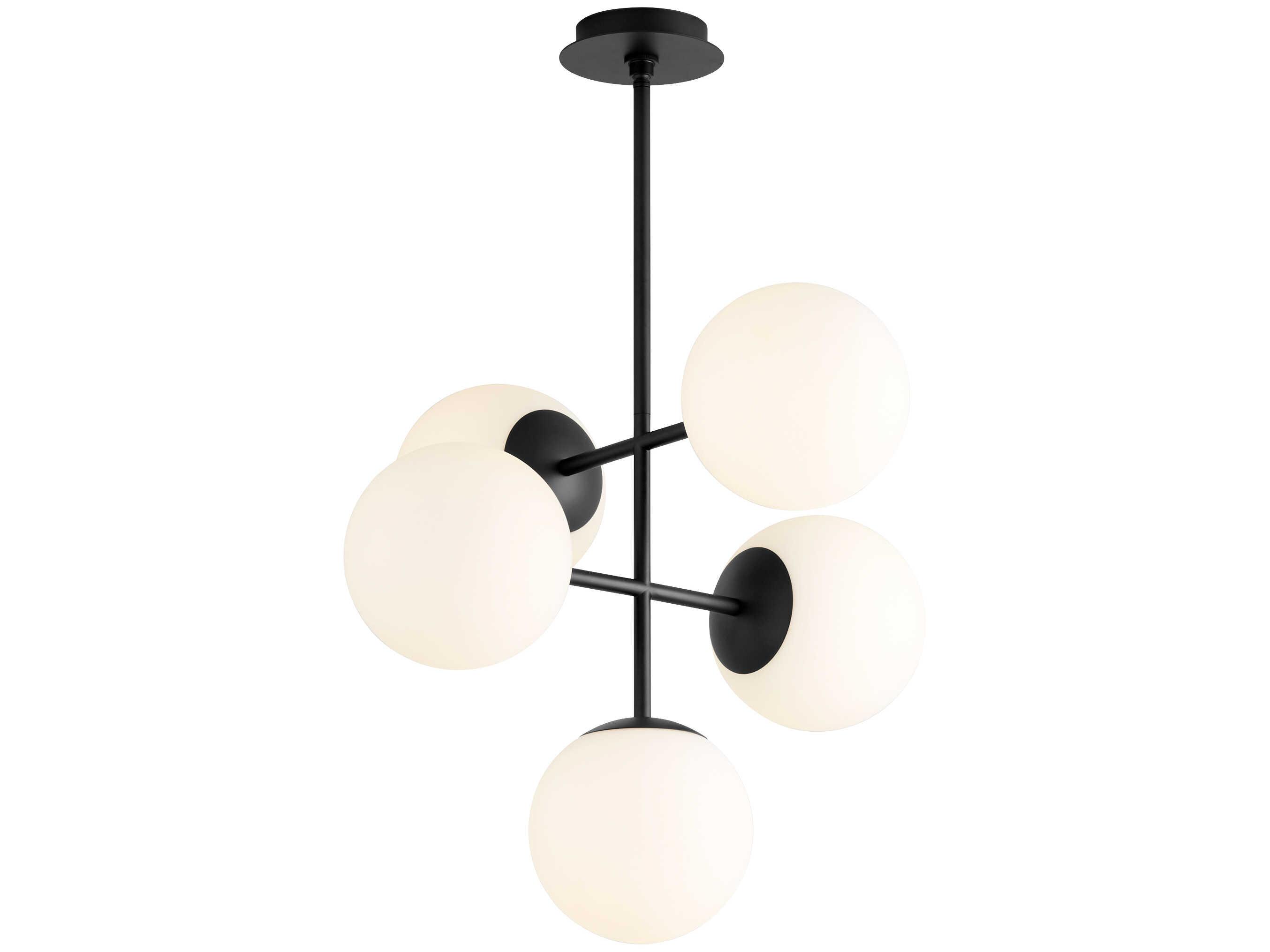Oxygen by Quorum Nebula 5-Light Black Globe Chandelier