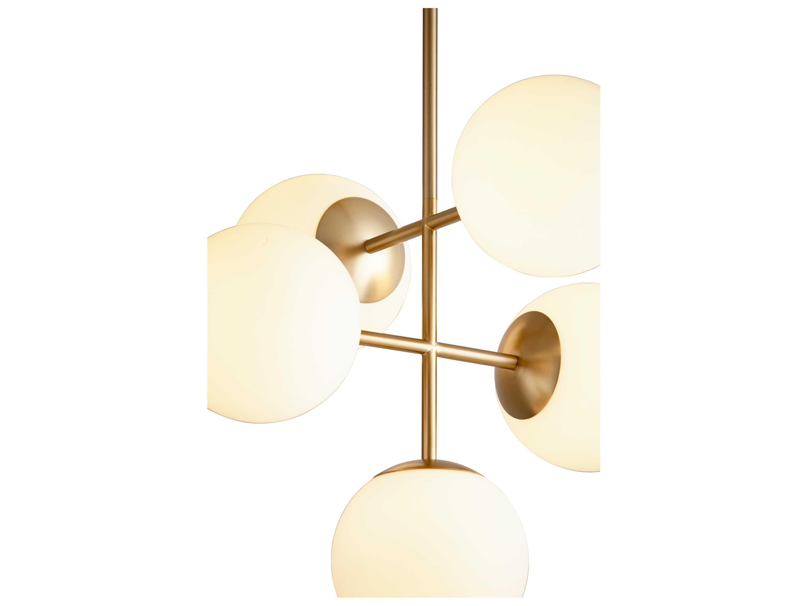Oxygen by Quorum Nebula 5-Light Aged Brass Globe Chandelier