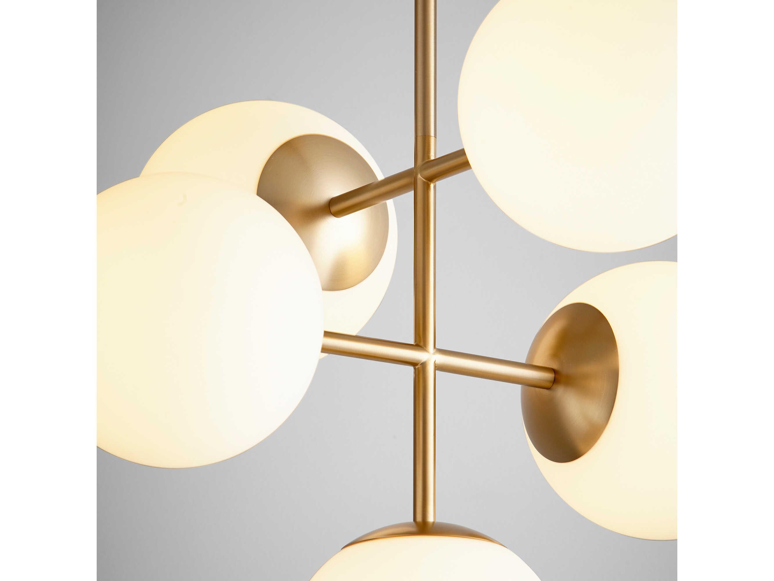Oxygen by Quorum Nebula 5-Light Aged Brass Globe Chandelier