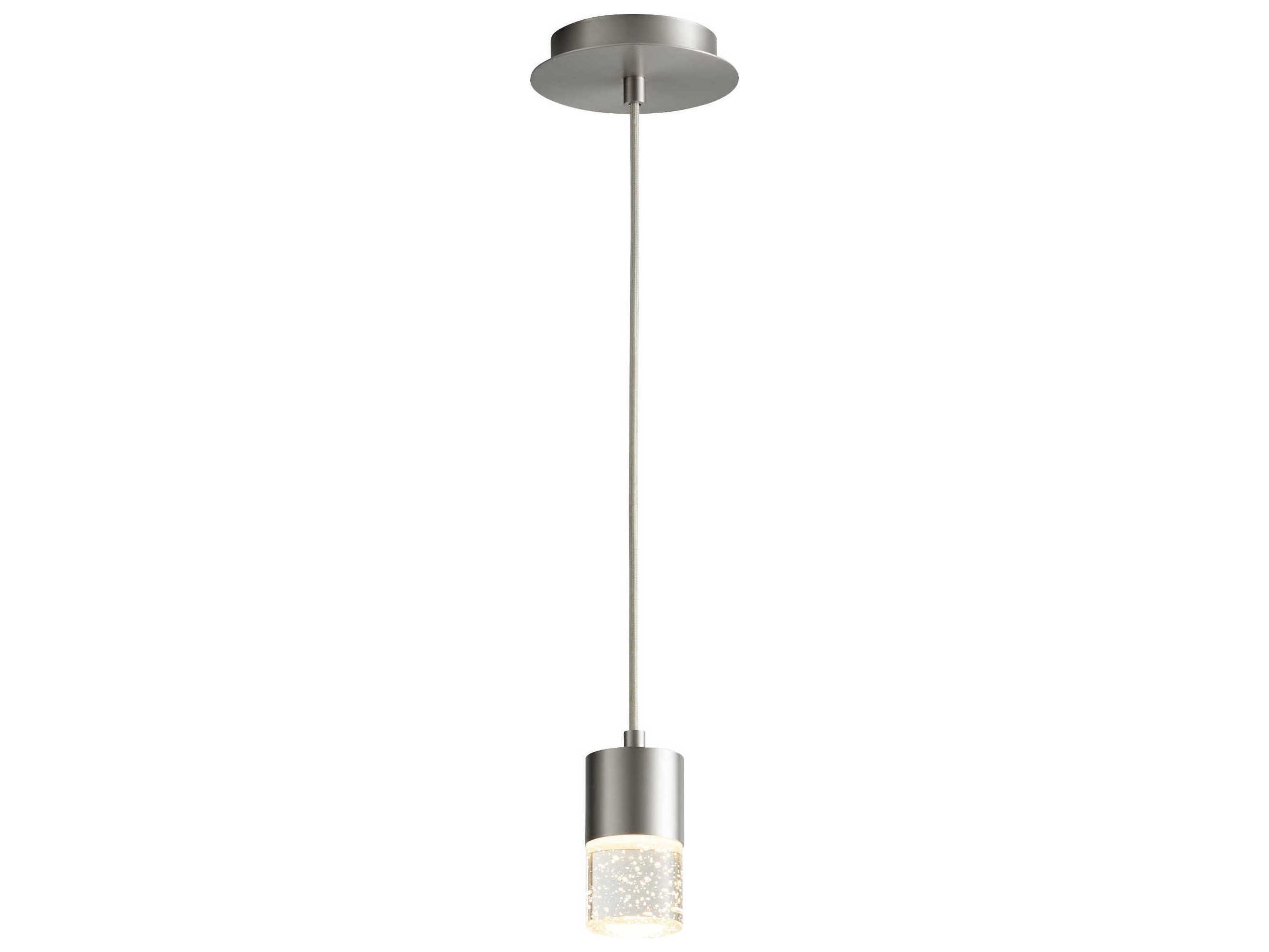 Oxygen by Quorum Spirit 1-Light Satin Nickel Cylinder Linear Mini Pendant