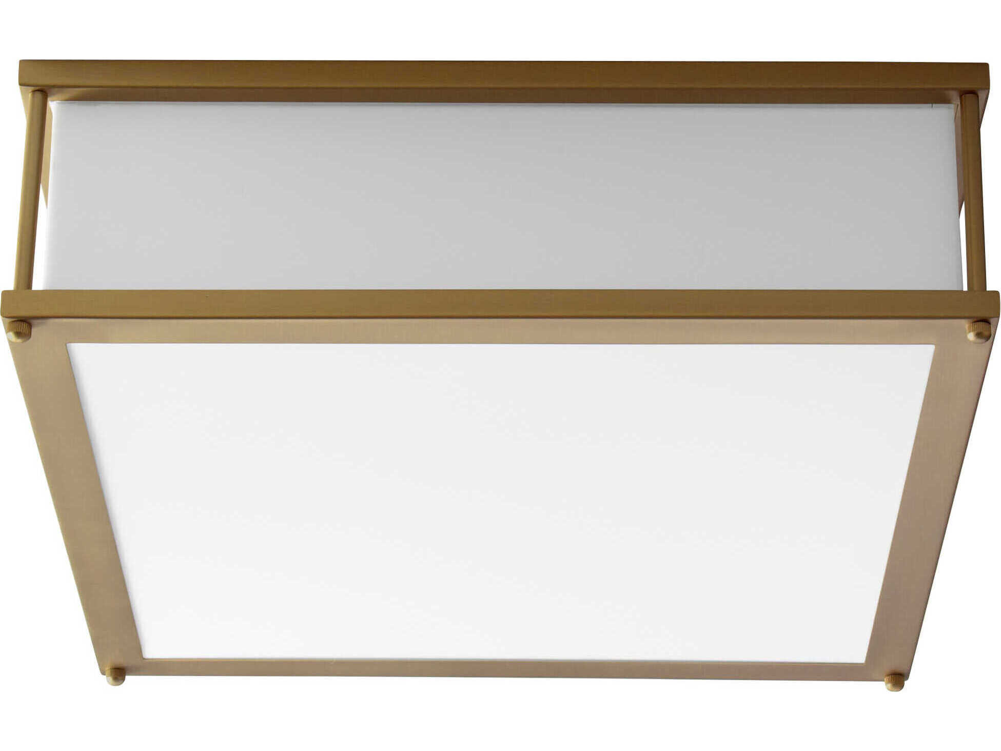 Oxygen by Quorum Modulo 2-Light Aged Brass Flush Mount