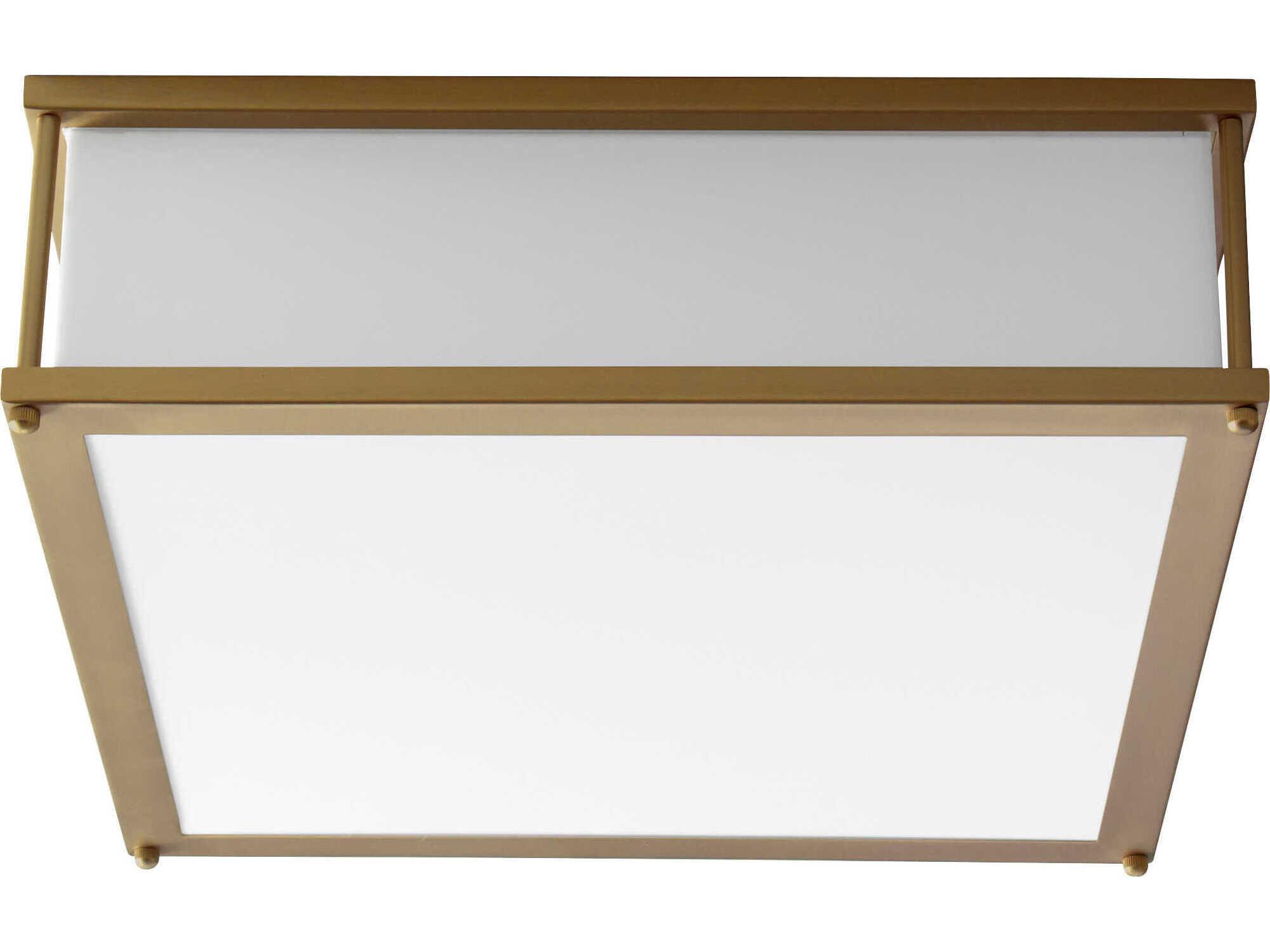 Oxygen by Quorum Modulo 2-Light Aged Brass Flush Mount
