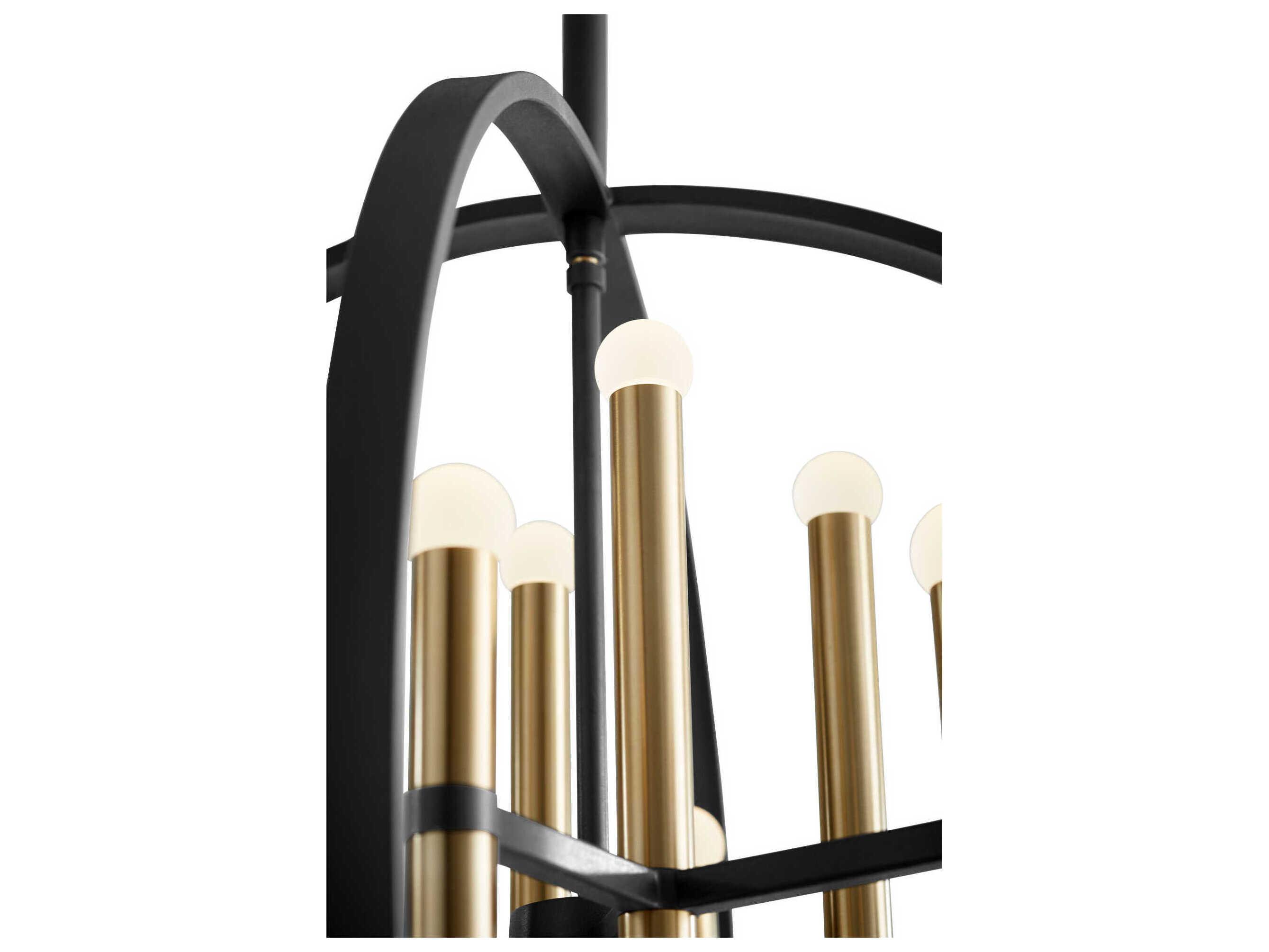 Oxygen by Quorum Nero 24-Light Black Aged Brass Linear Chandelier