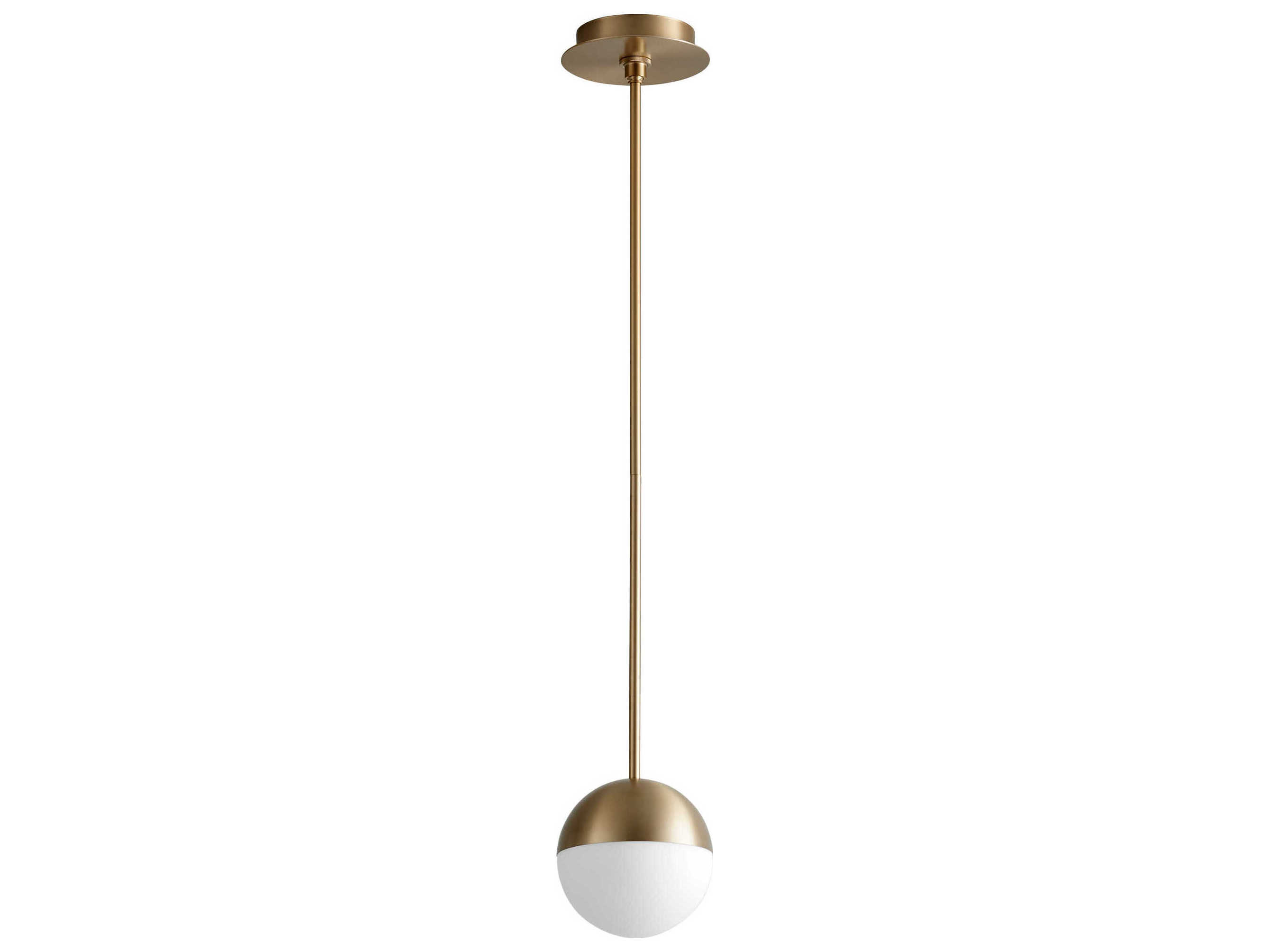Oxygen by Quorum Mondo 1-Light Aged Brass Globe Mini Pendant